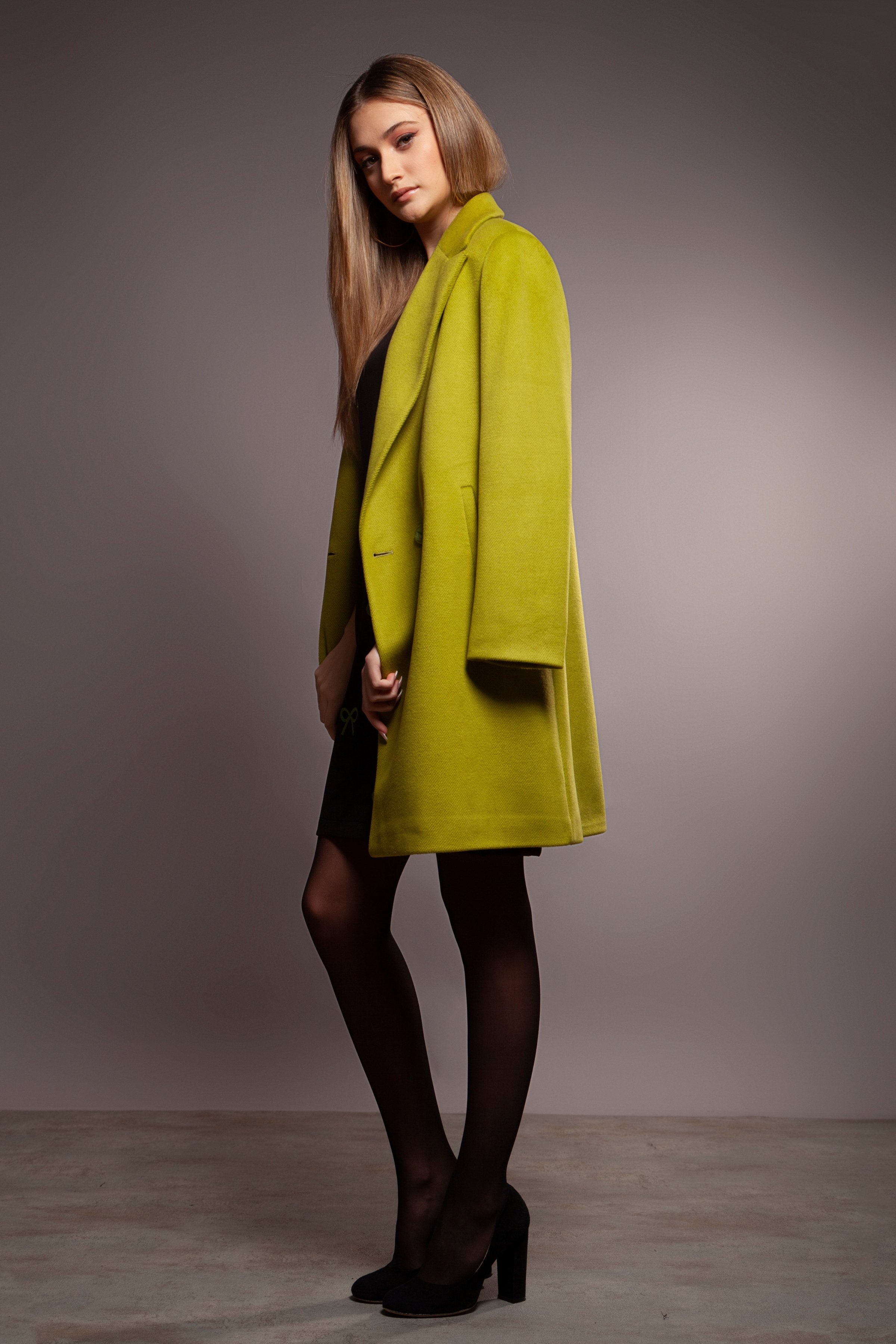 Abrigo verde cruzado de paño abotonadura doble Lolitas&L - lolitasyl.com