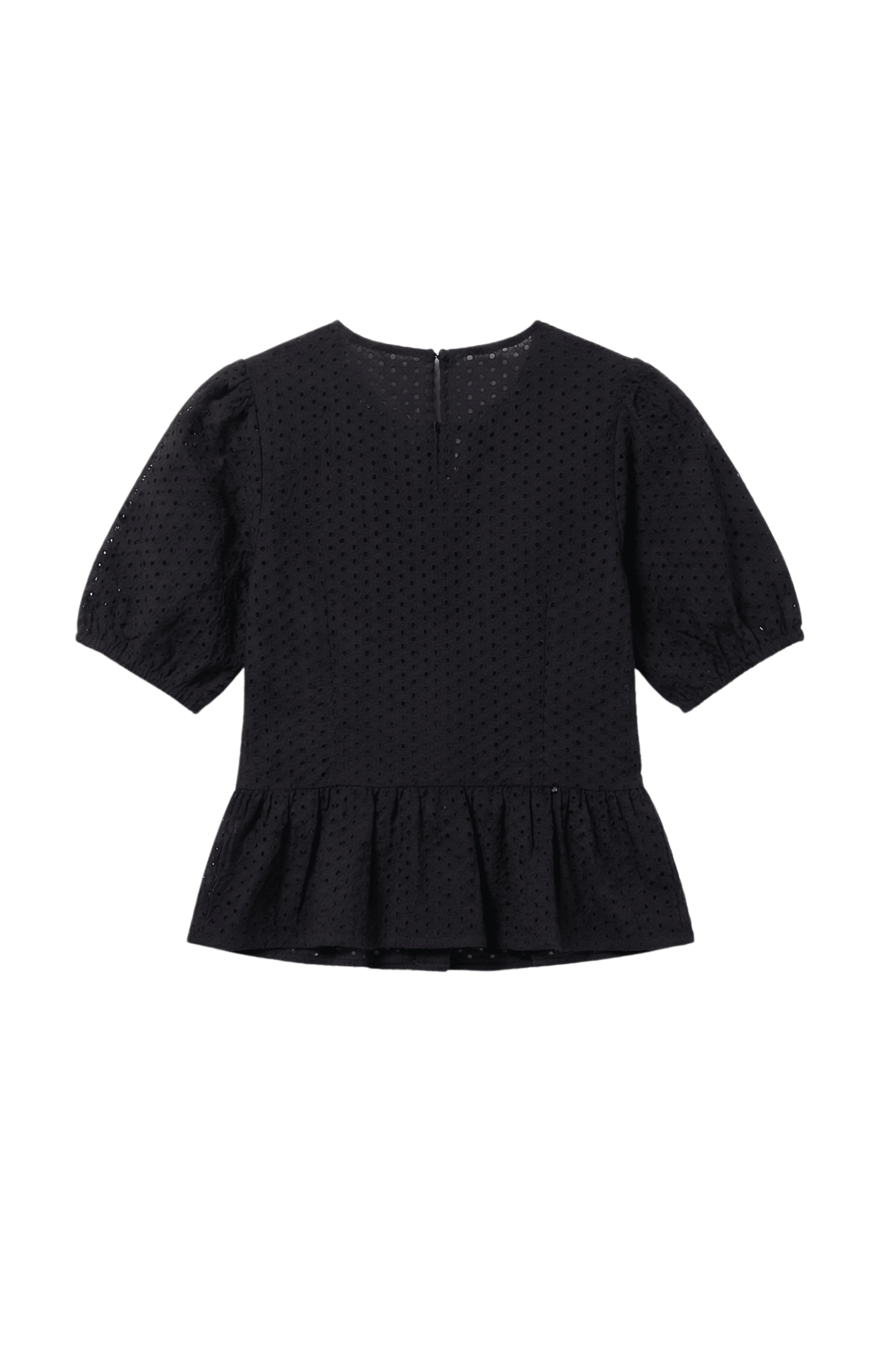 Blusa negra bordado ingles con lazos Lolitas&L - lolitasyl.com