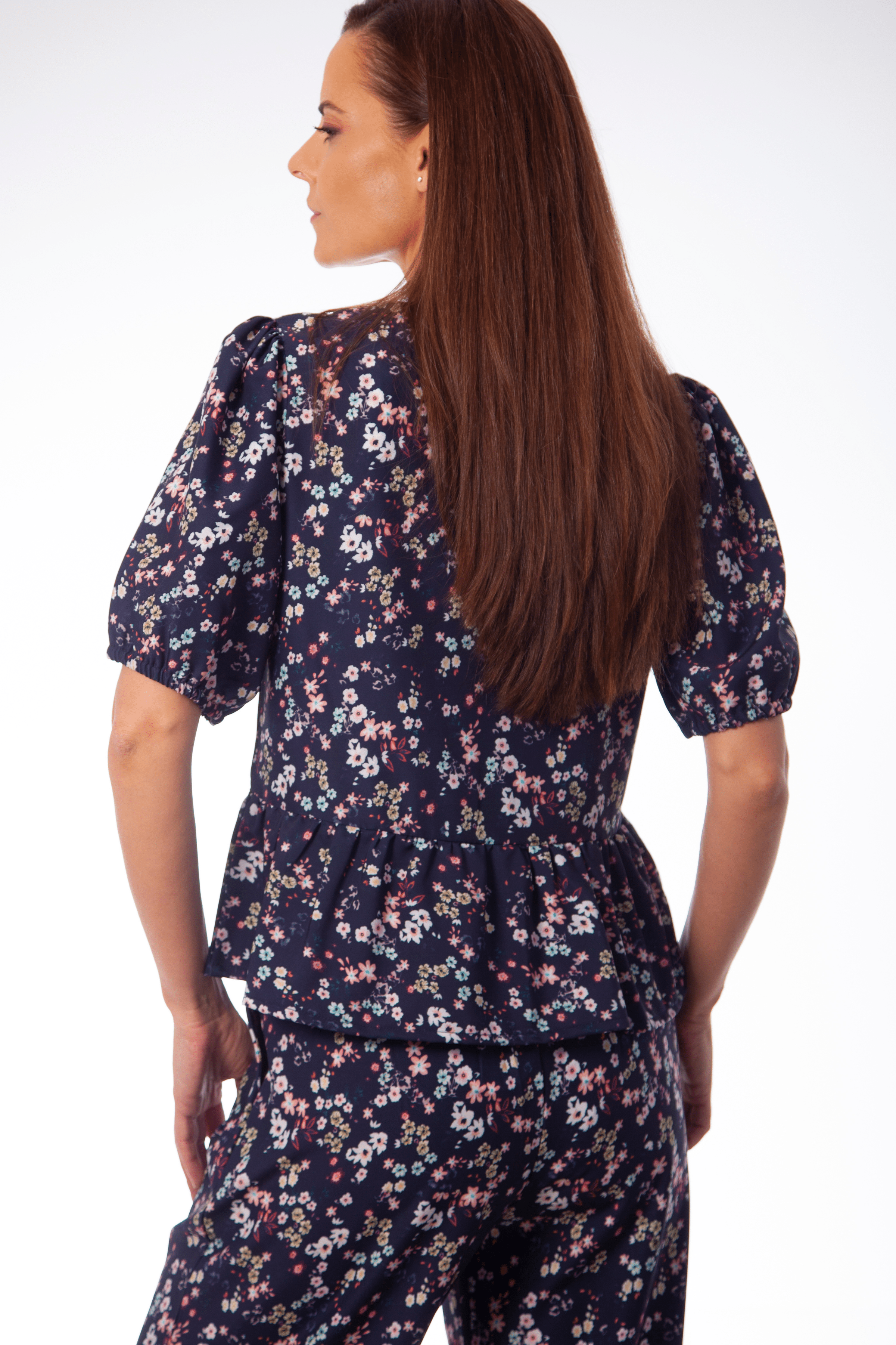 Camisa azul estampado floral y anudada Lolitas&L - lolitasyl.com