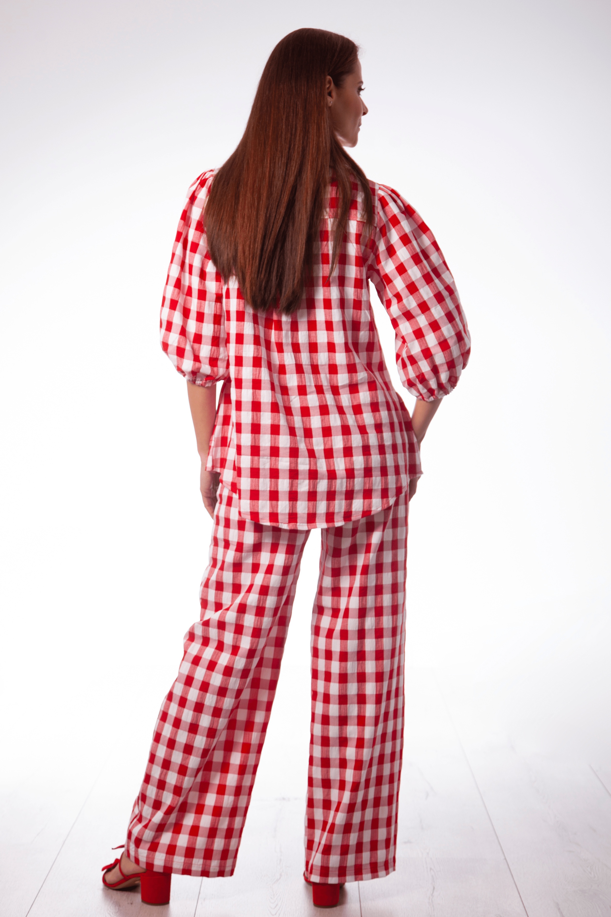 Camisa cuadros rojos anudada con lazos Lolitas&L - lolitasyl.com