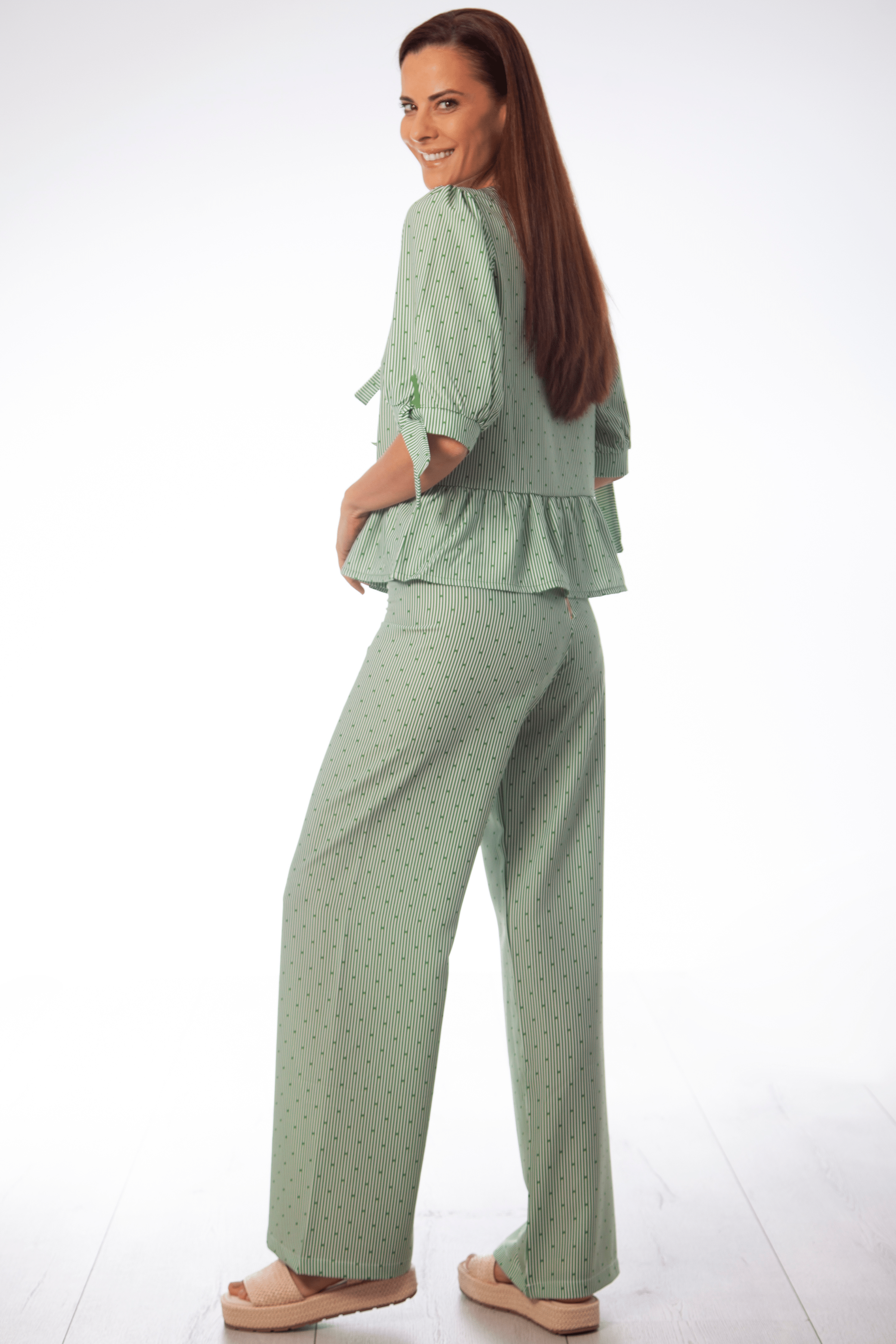 Camisa mil rayas verde con lazos Lolitas&L - lolitasyl.com