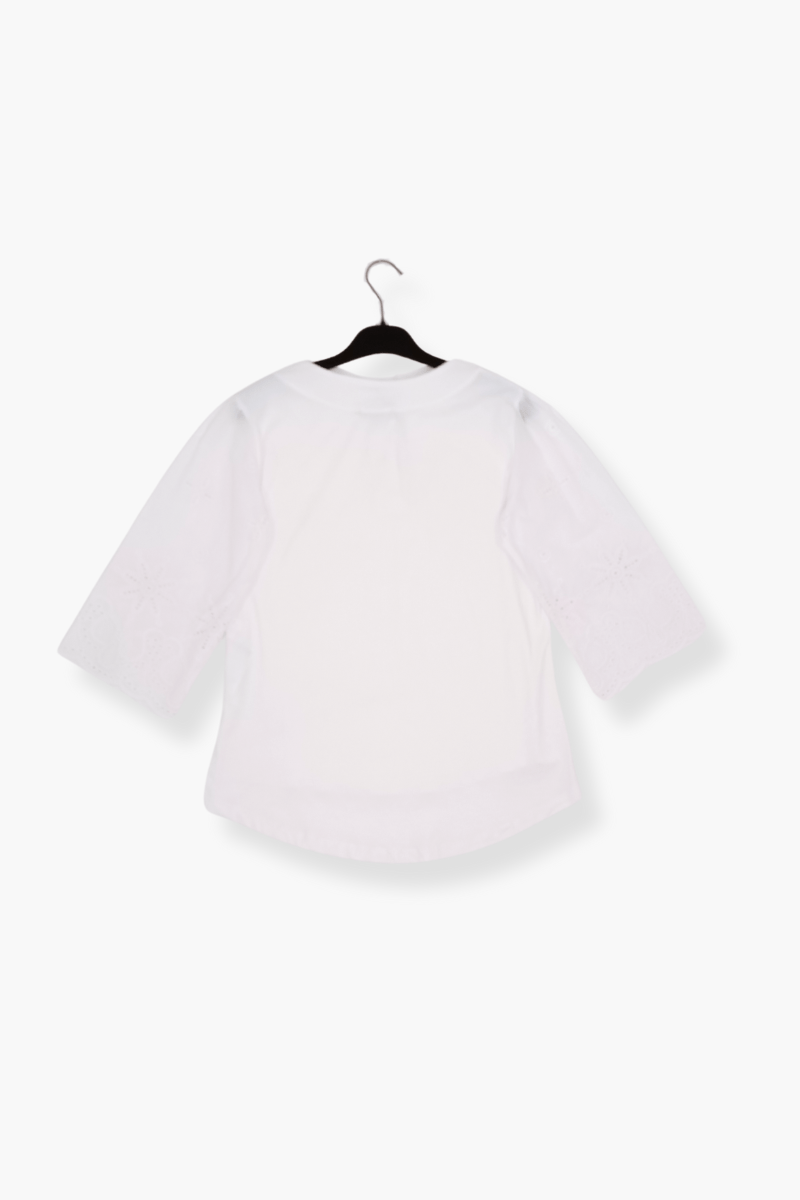 Camisa Preloved blanca manga bordada Lolitas&L - lolitasyl.com