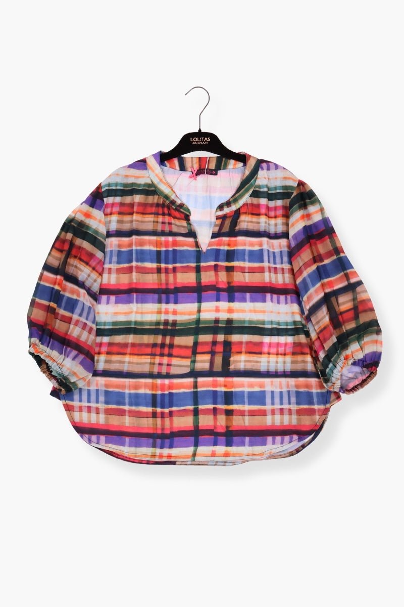 Camisa Preloved estampado cuadros con goma LolitasyL - lolitasyl.com
