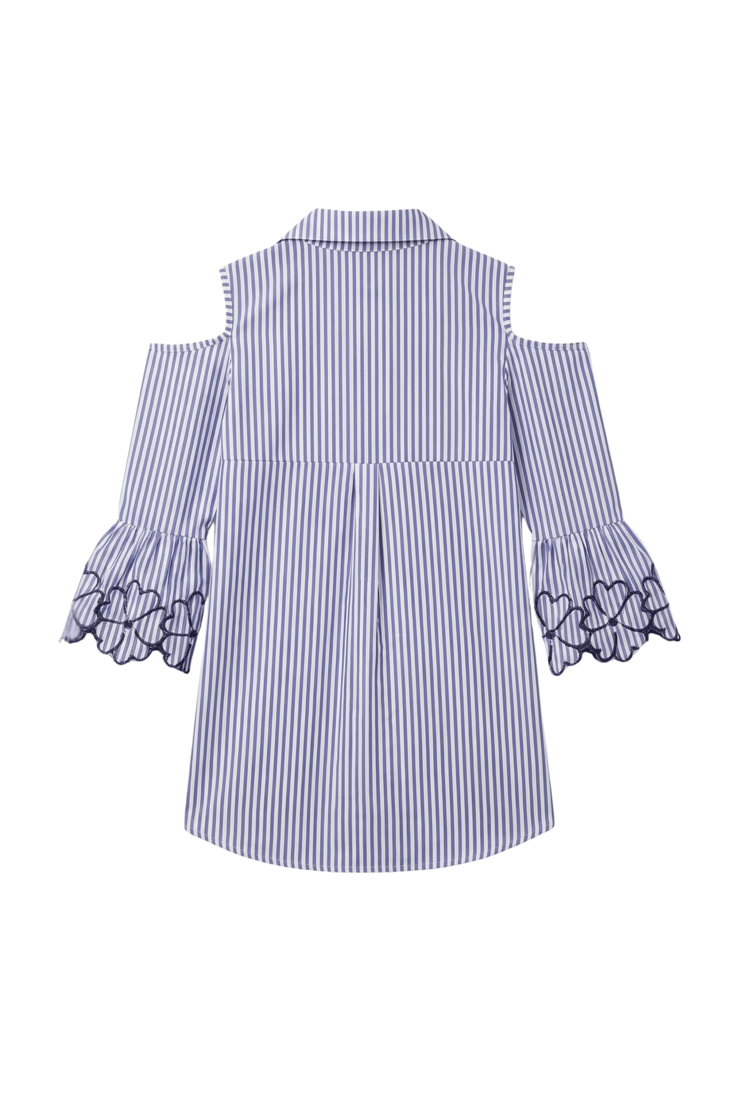 Camisa rayas azul royal manga bordada Lolitas&L - lolitasyl.com