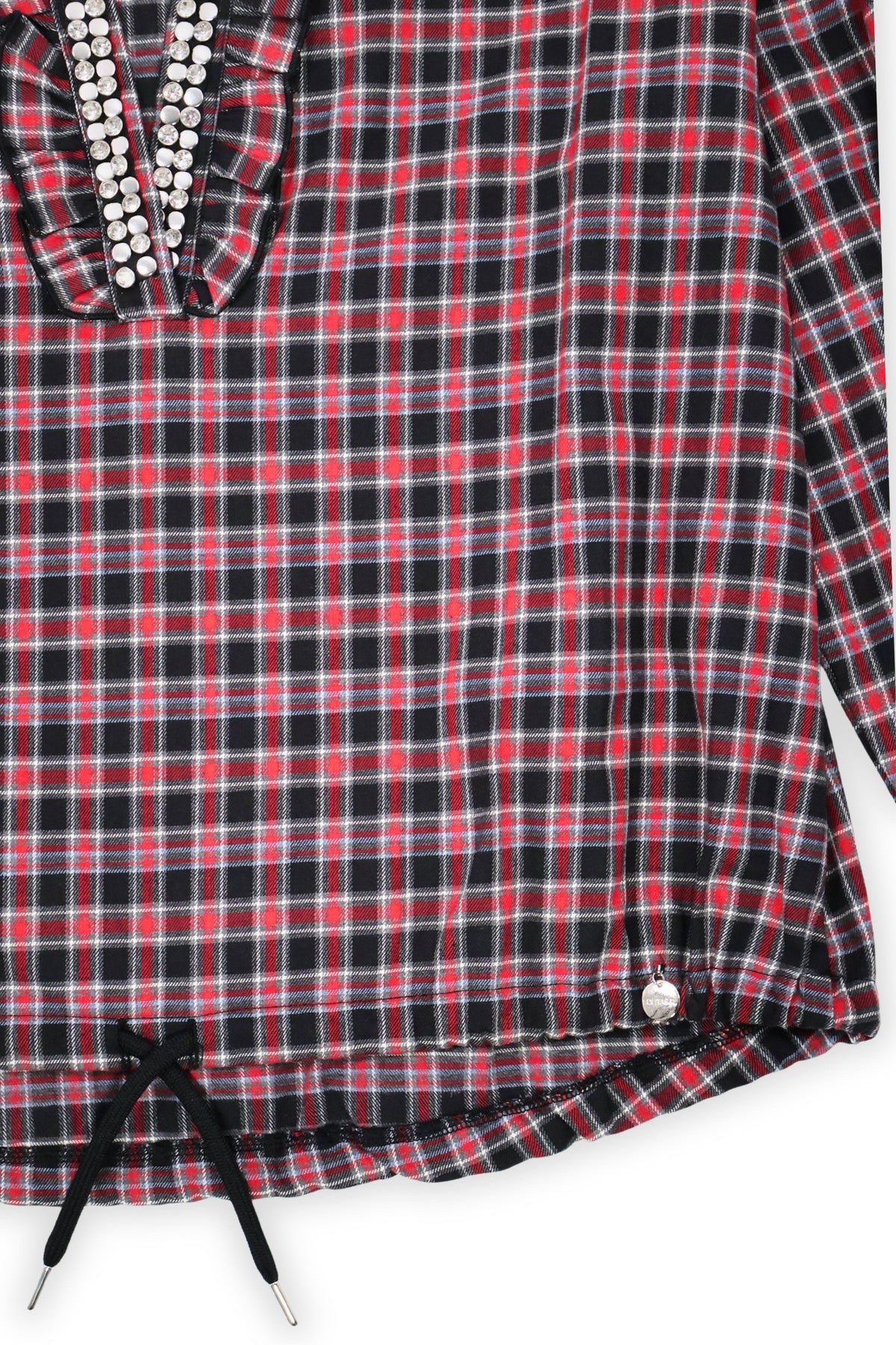Camisa tartan gris con strass y cordon Lolitas&L - lolitasyl.com