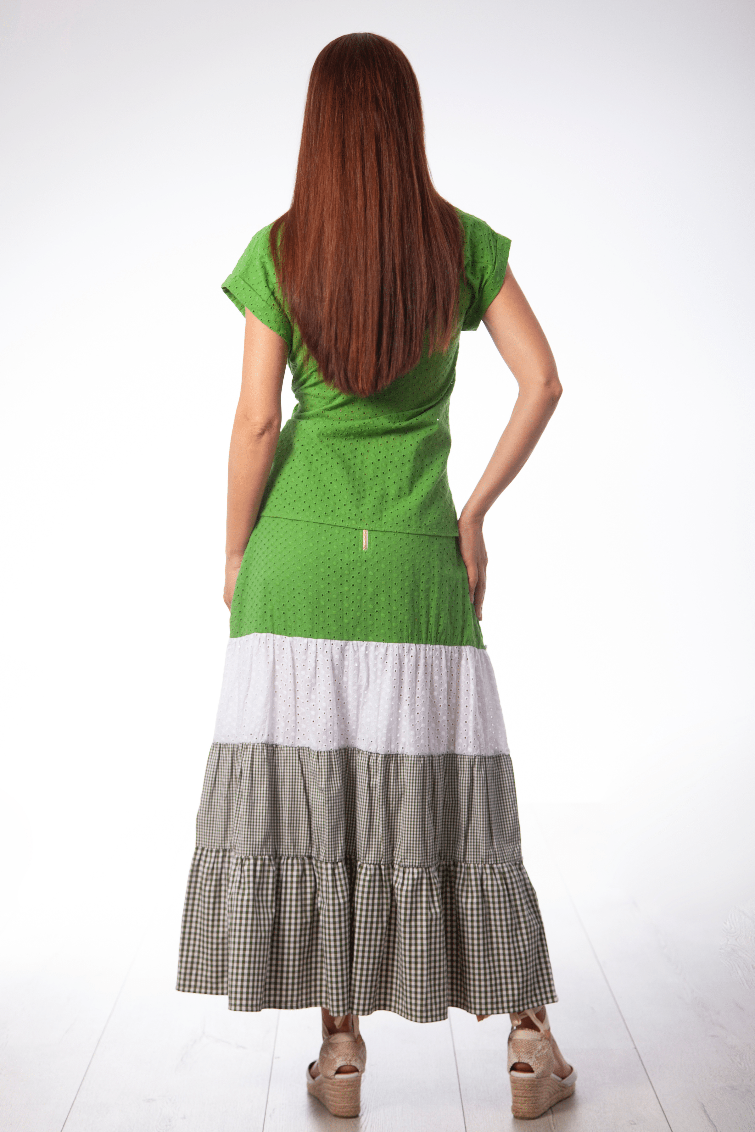Camisa verde en bordado ingles cruzada Lolitas&L - lolitasyl.com