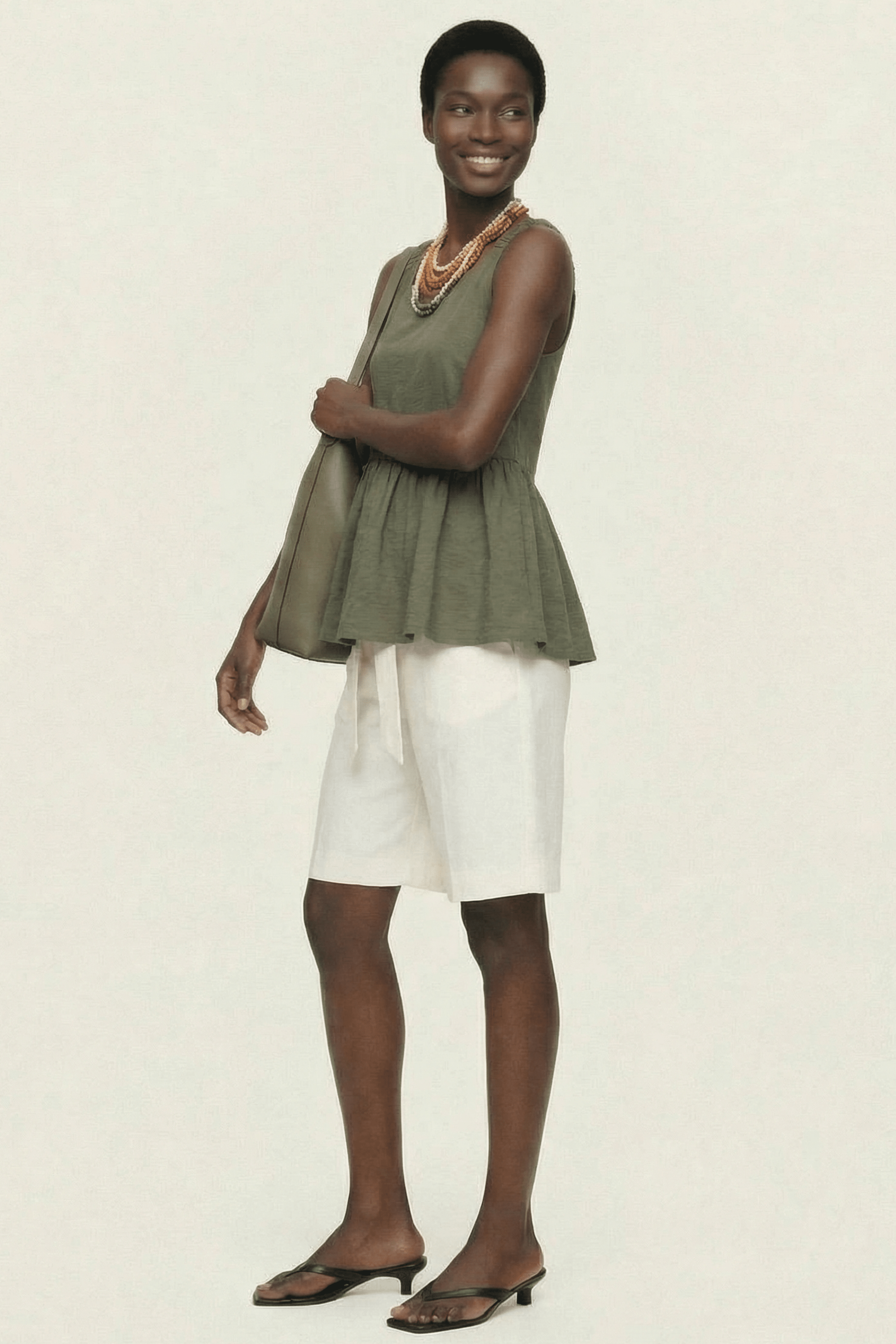 Camisa verde militar tirantes con faldon fruncido Lolitas&L - lolitasyl.com