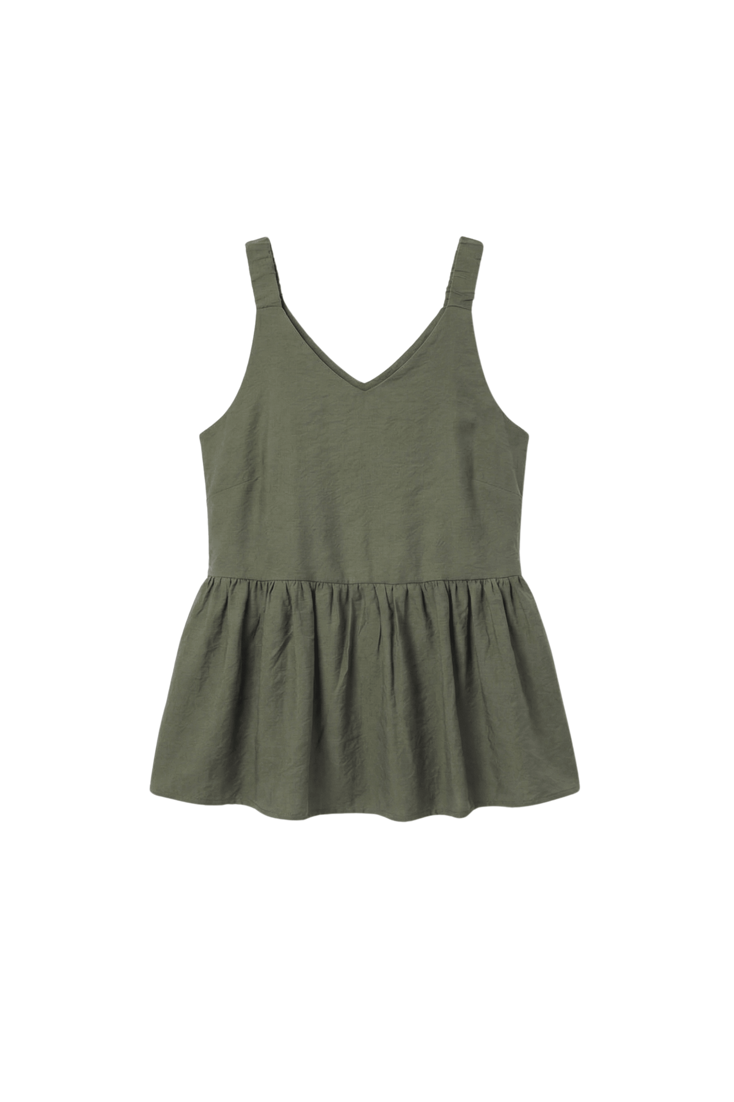 Camisa verde militar tirantes con faldon fruncido Lolitas&L - lolitasyl.com