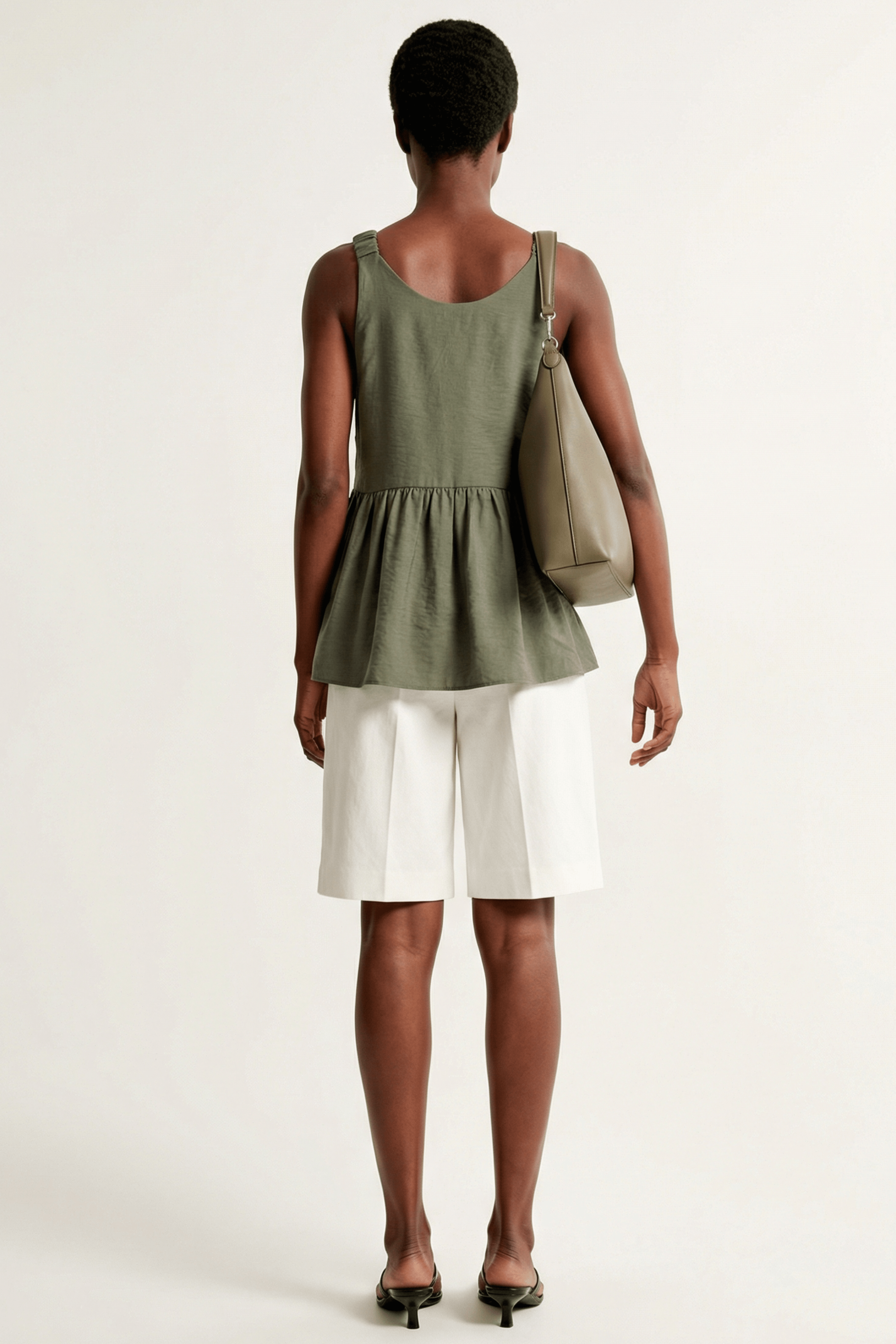 Camisa verde militar tirantes con faldon fruncido Lolitas&L - lolitasyl.com