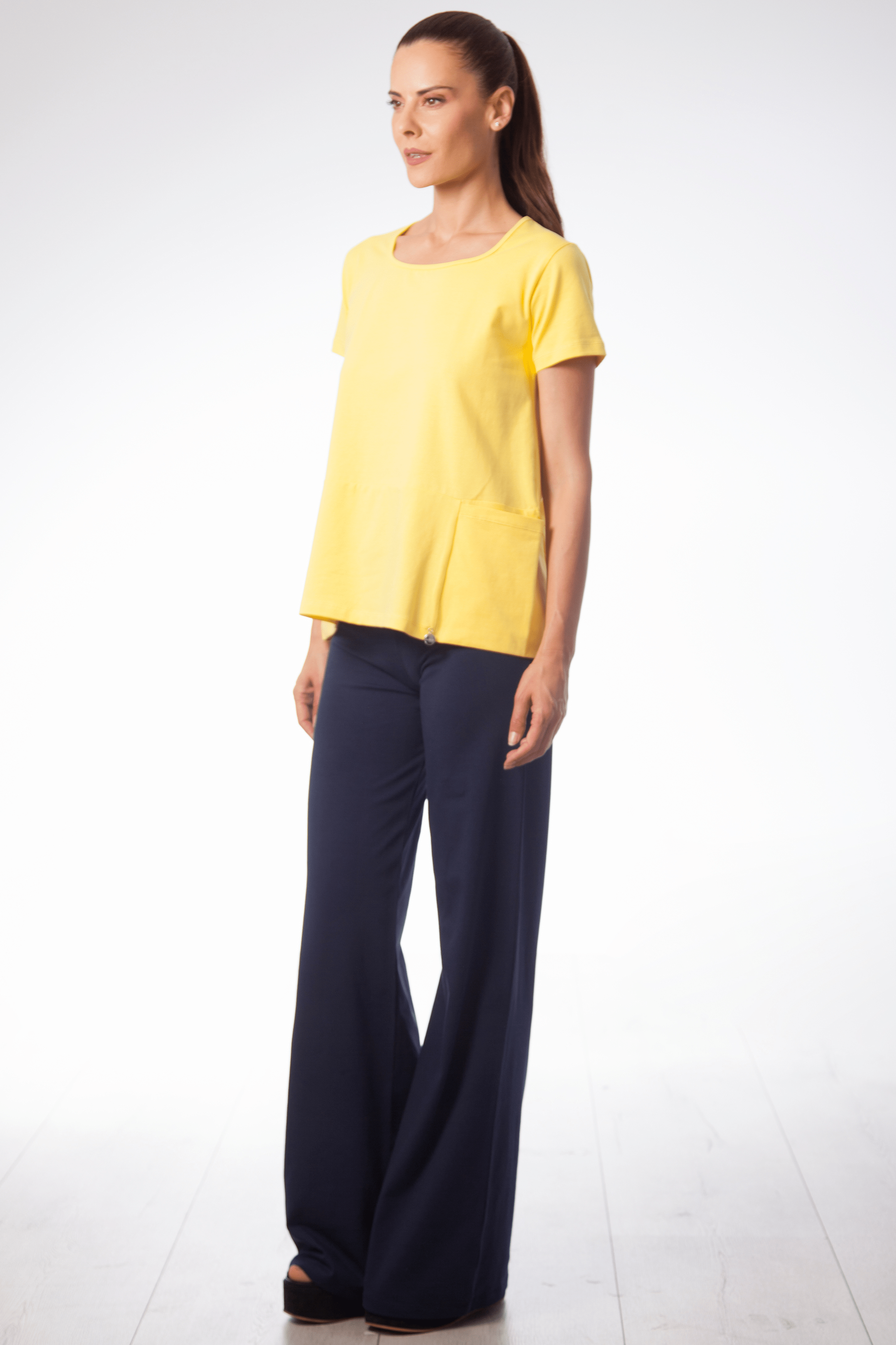 Camiseta amarilla algodon con bolsillos cuadrados Lolitas&L - lolitasyl.com