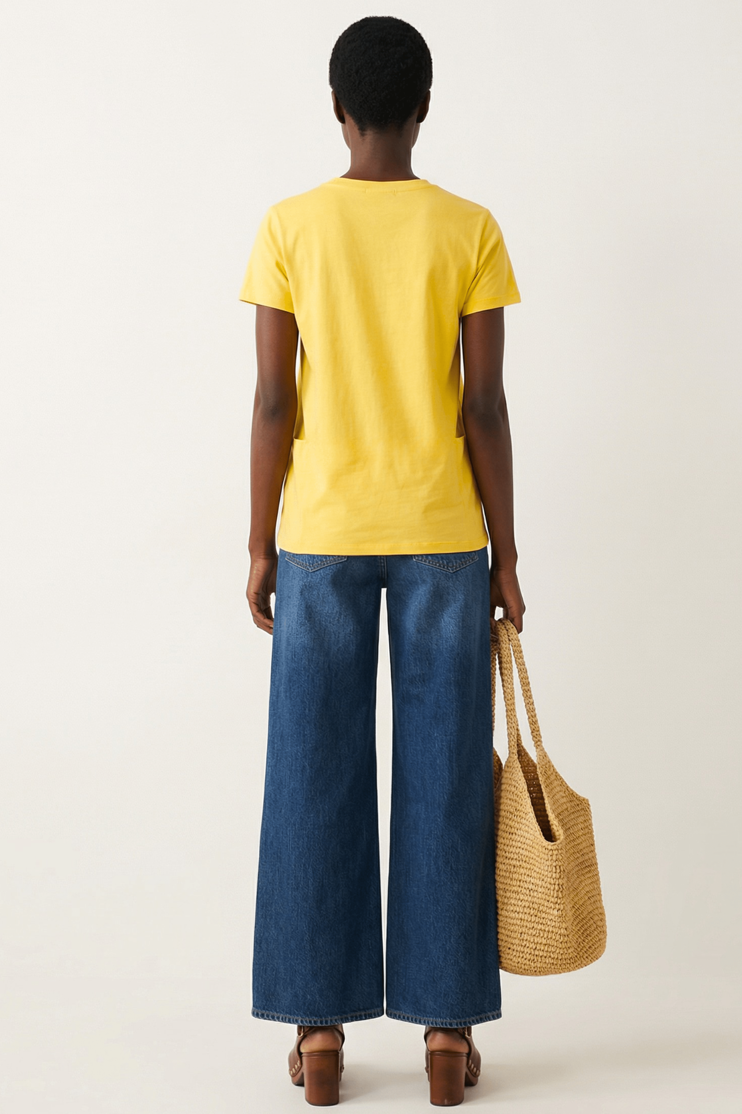 Camiseta amarilla algodon con bolsillos cuadrados Lolitas&L - lolitasyl.com