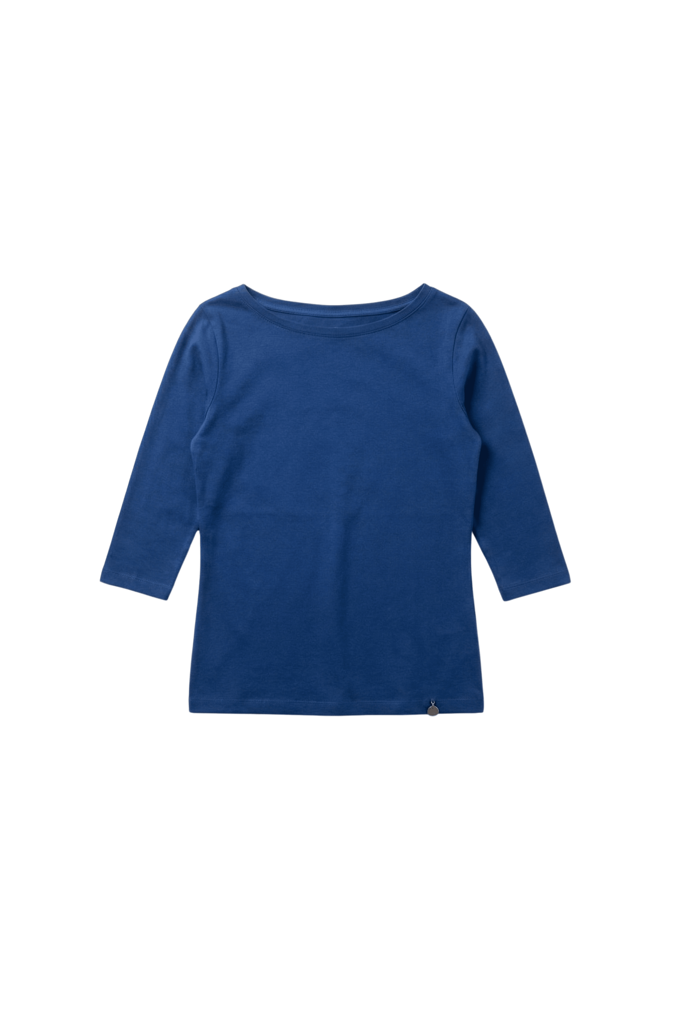 Camiseta azul basica con escote barco y manga al codo Lolitas&L - lolitasyl.com