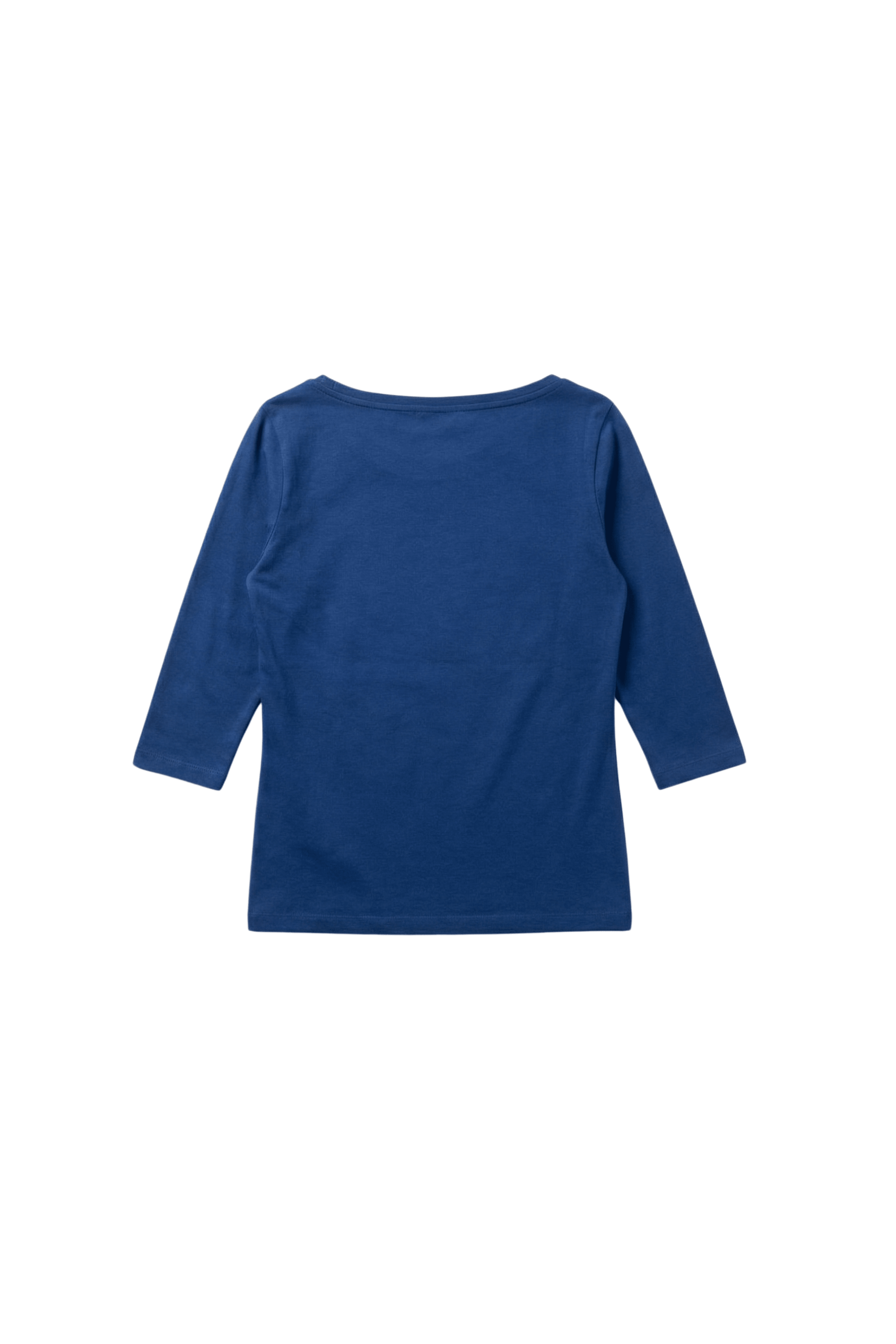Camiseta azul basica con escote barco y manga al codo Lolitas&L - lolitasyl.com