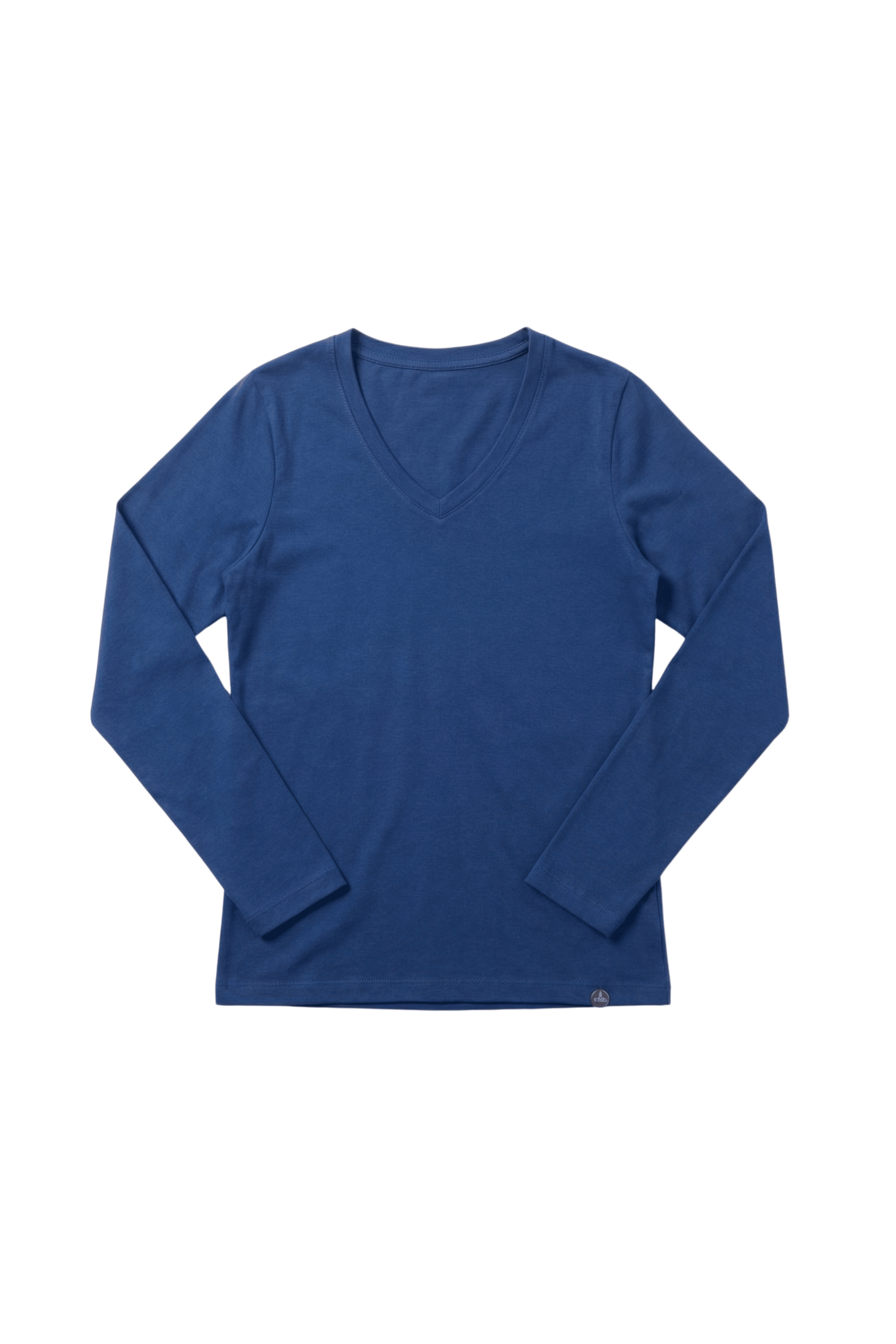 Camiseta azul basica con escote pico y manga larga Lolitas&L - lolitasyl.com