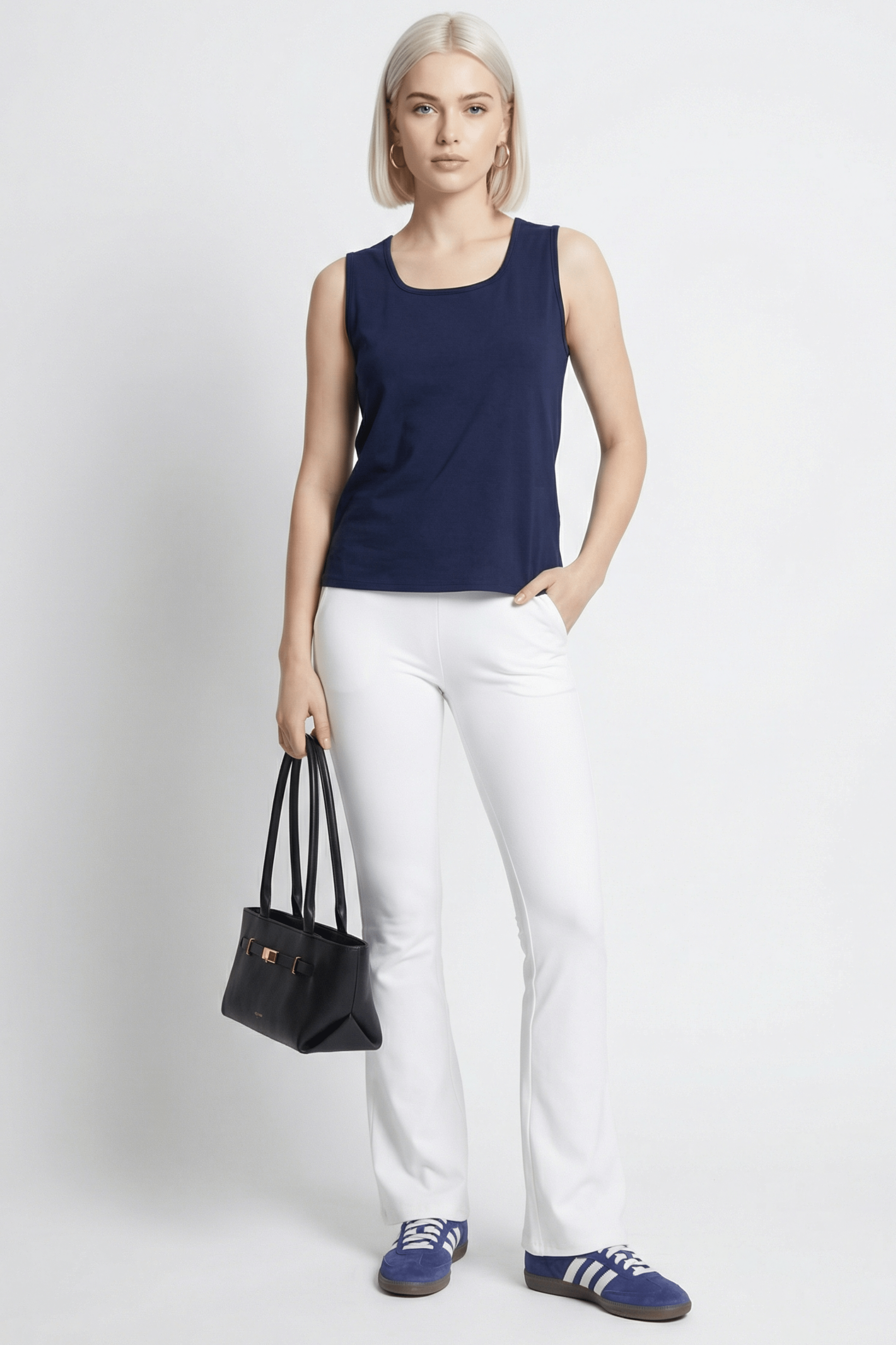 Camiseta azul basica tirantes con escote cuadrado Lolitas&L - lolitasyl.com