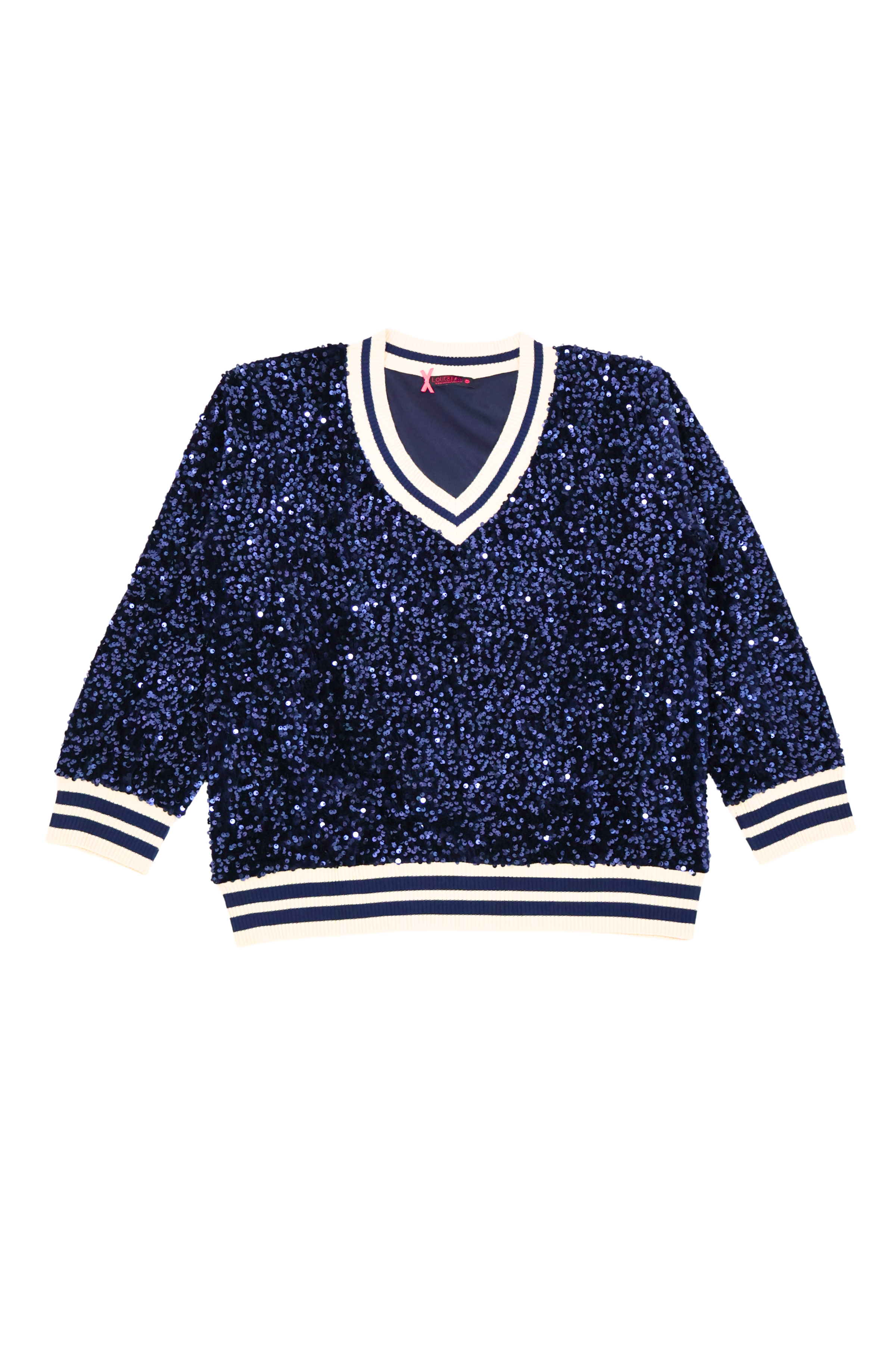 Camiseta azul lentejuelas con elasticos Lolitas&L