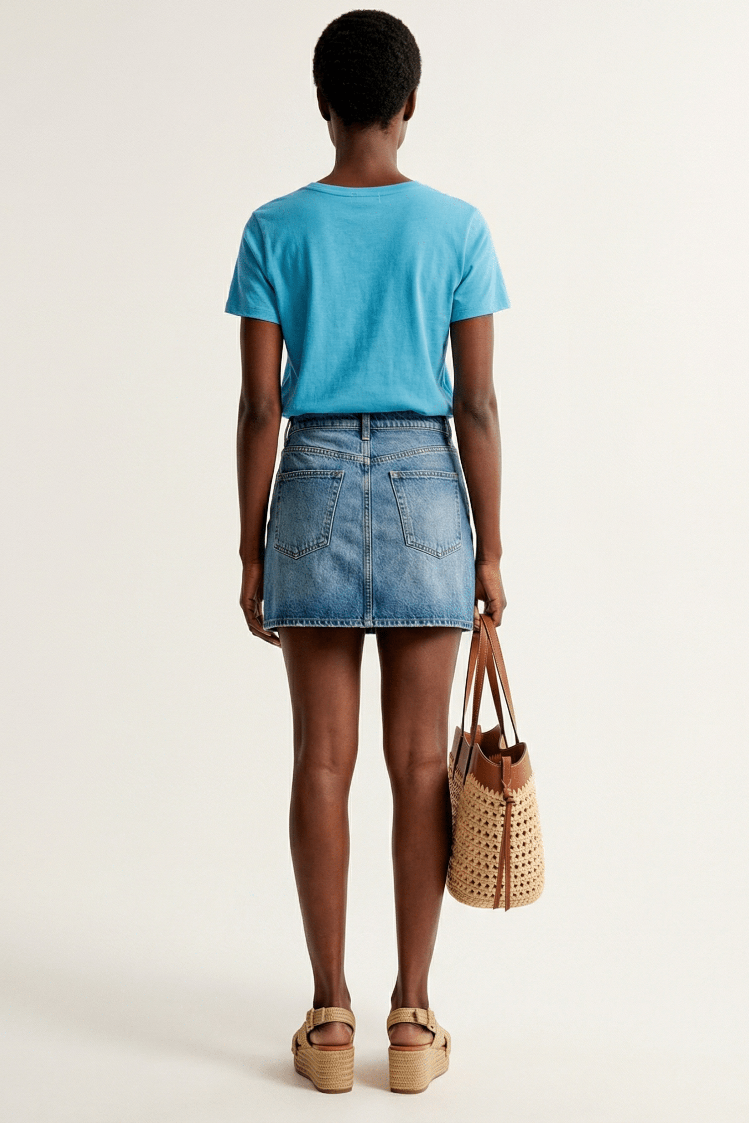 Camiseta azul turquesa escote redondo con flor Lolitas&L - lolitasyl.com