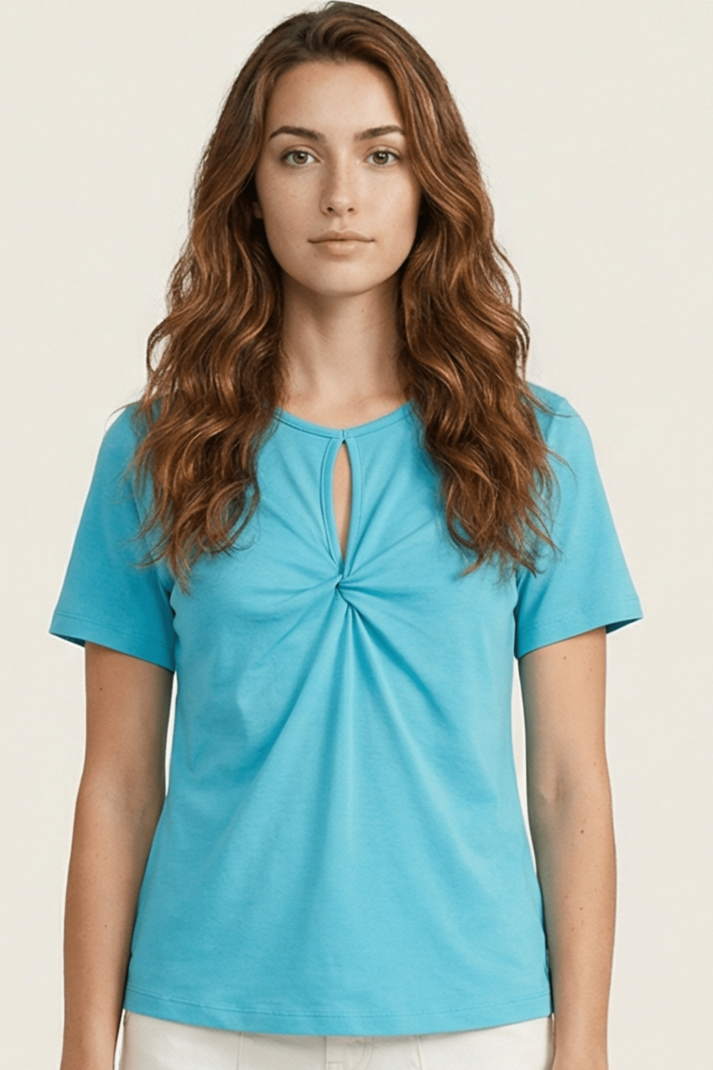 Camiseta azul turquesa lagrima con fruncido Lolitas&L - lolitasyl.com
