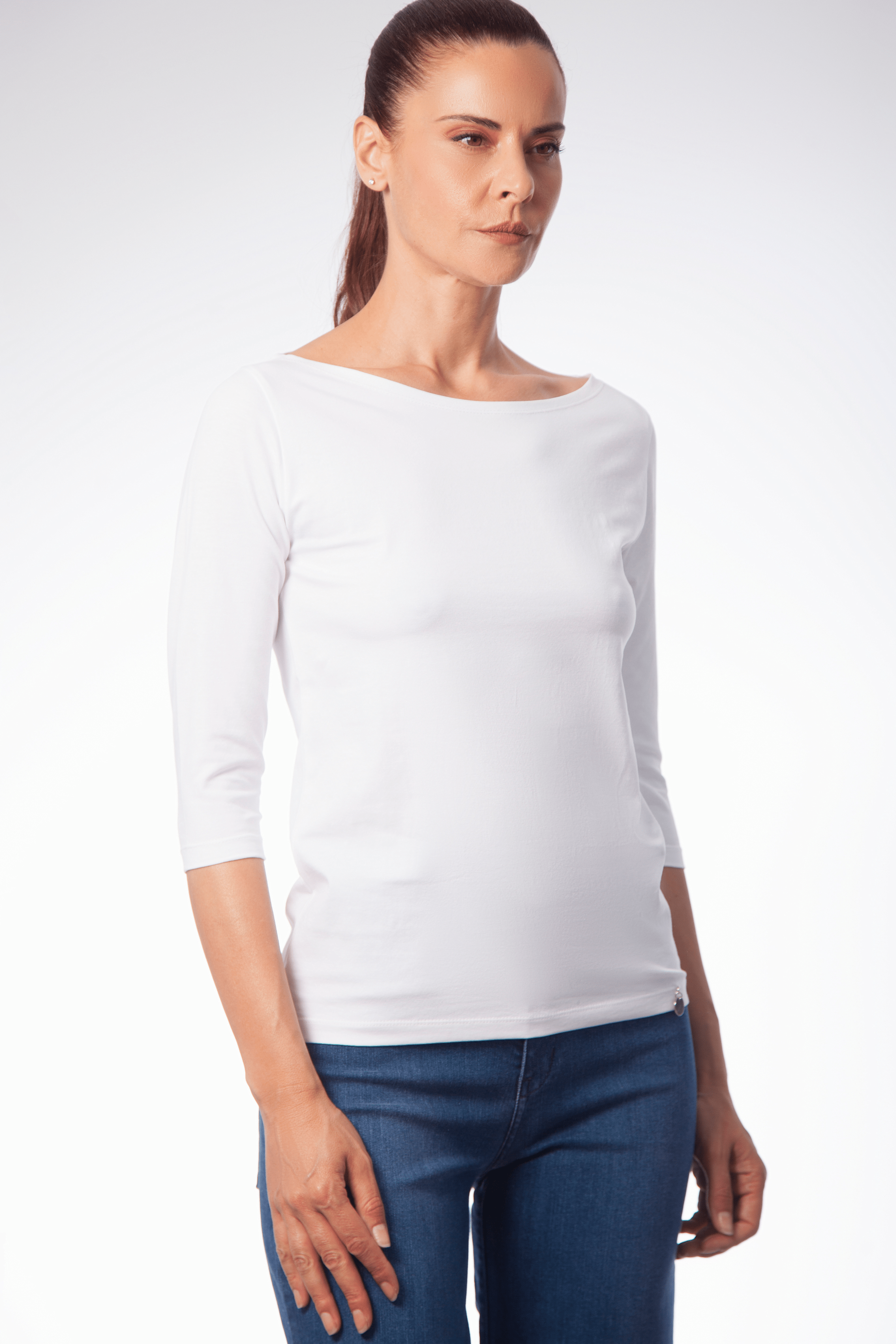 Camiseta basica con escote barco y manga al codo Lolitas&L - lolitasyl.com