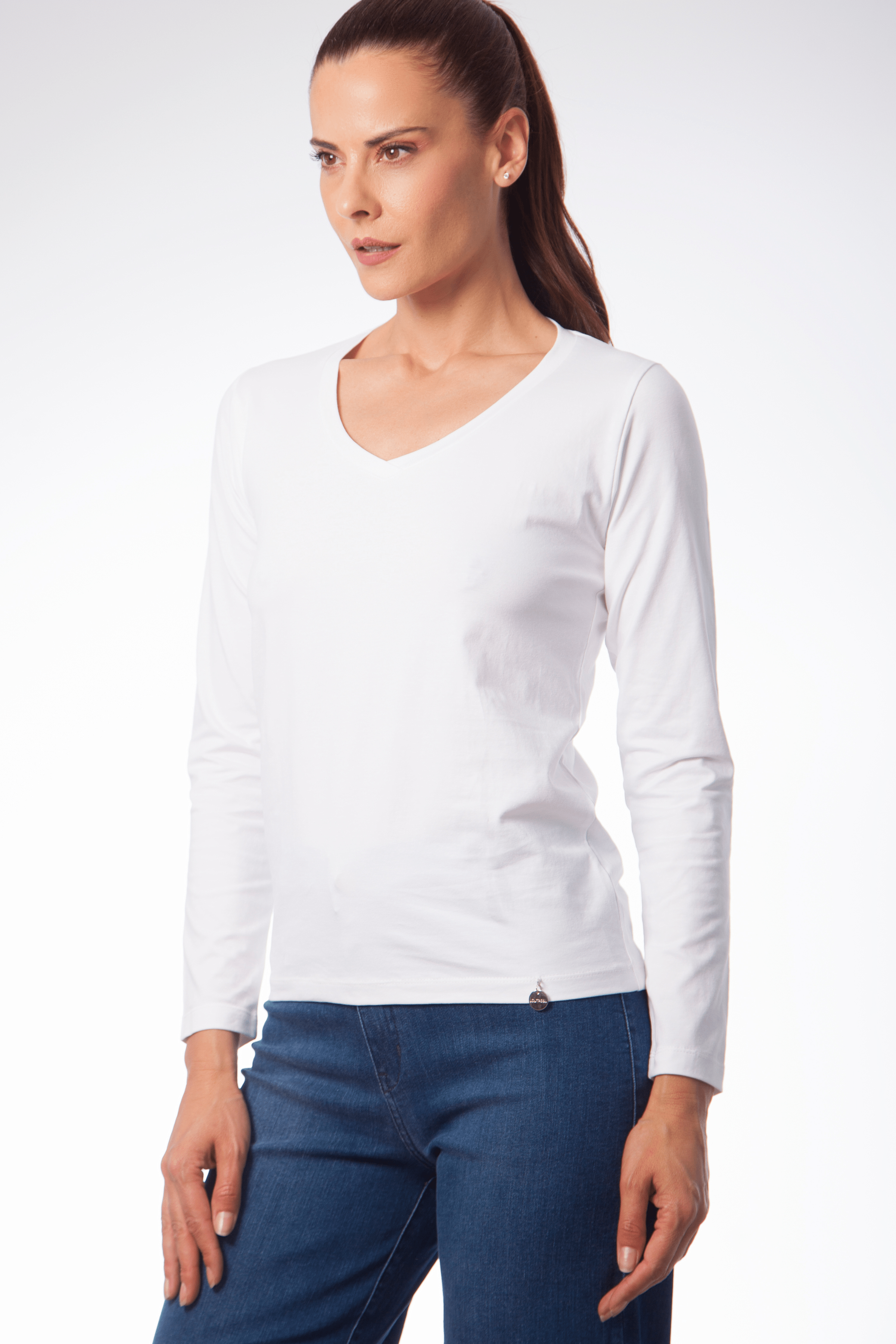 Camiseta basica con escote pico y manga larga Lolitas&L - lolitasyl.com