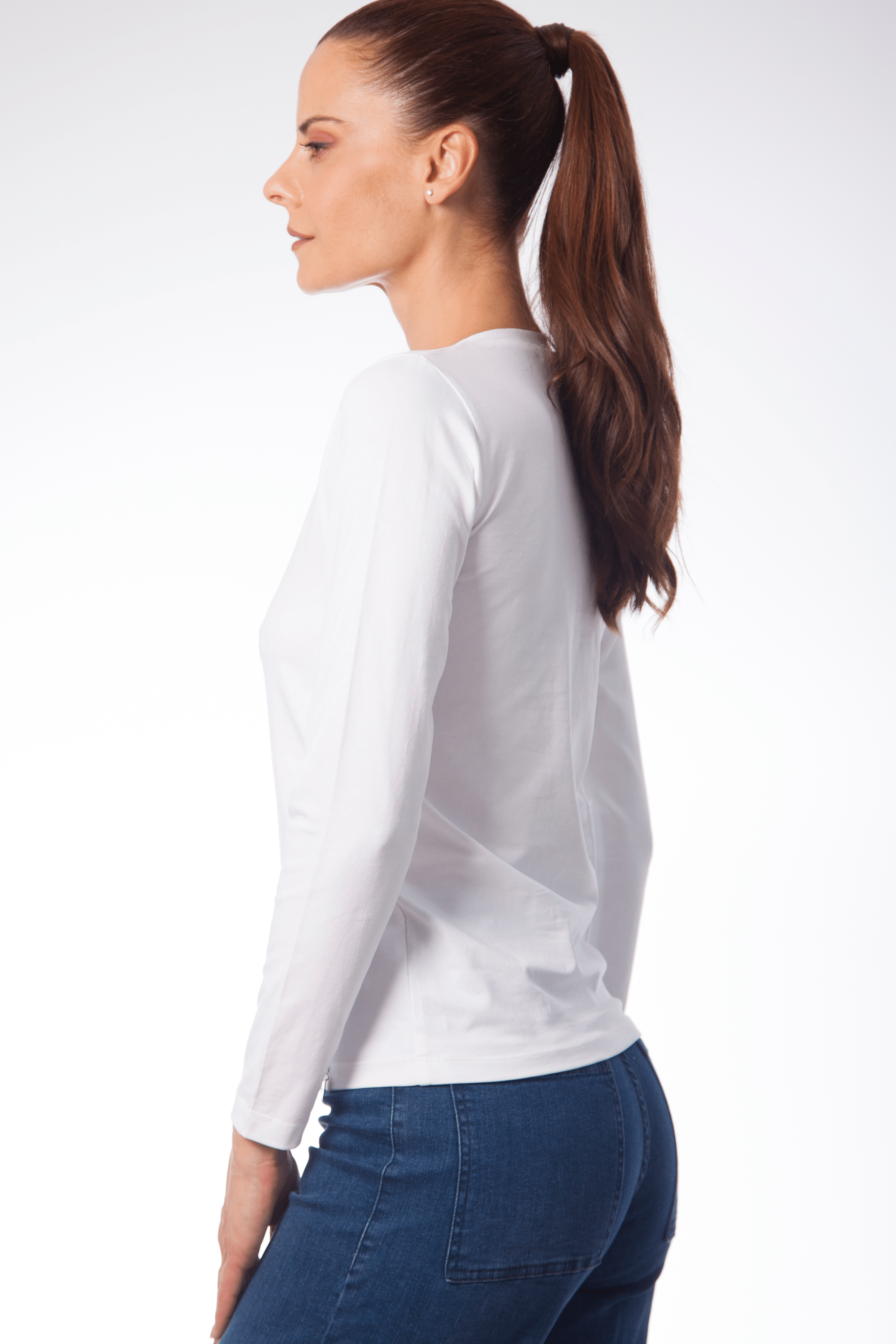 Camiseta basica con escote pico y manga larga Lolitas&L - lolitasyl.com