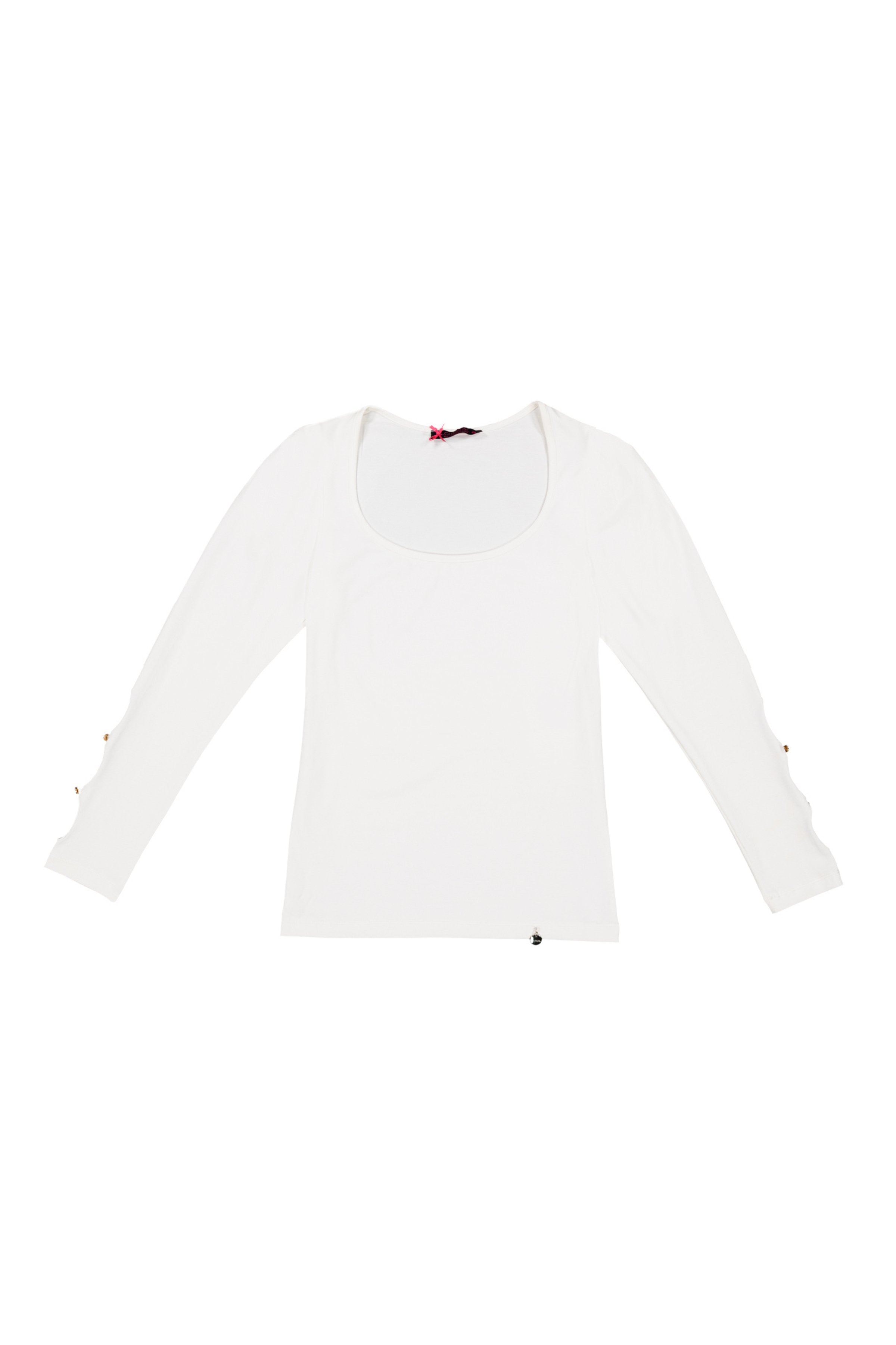 Camiseta blanca aberturas en mangas Lolitas&L - lolitasyl.com