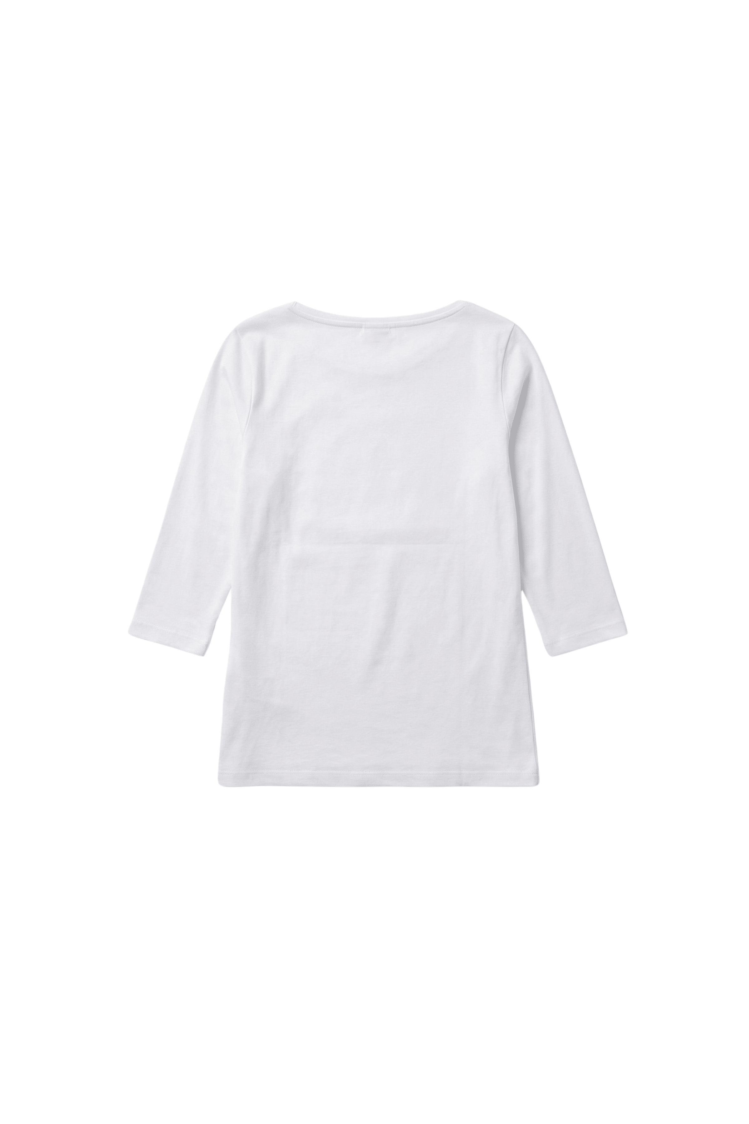 Camiseta blanca basica con escote barco y manga al codo Lolitas&L - lolitasyl.com