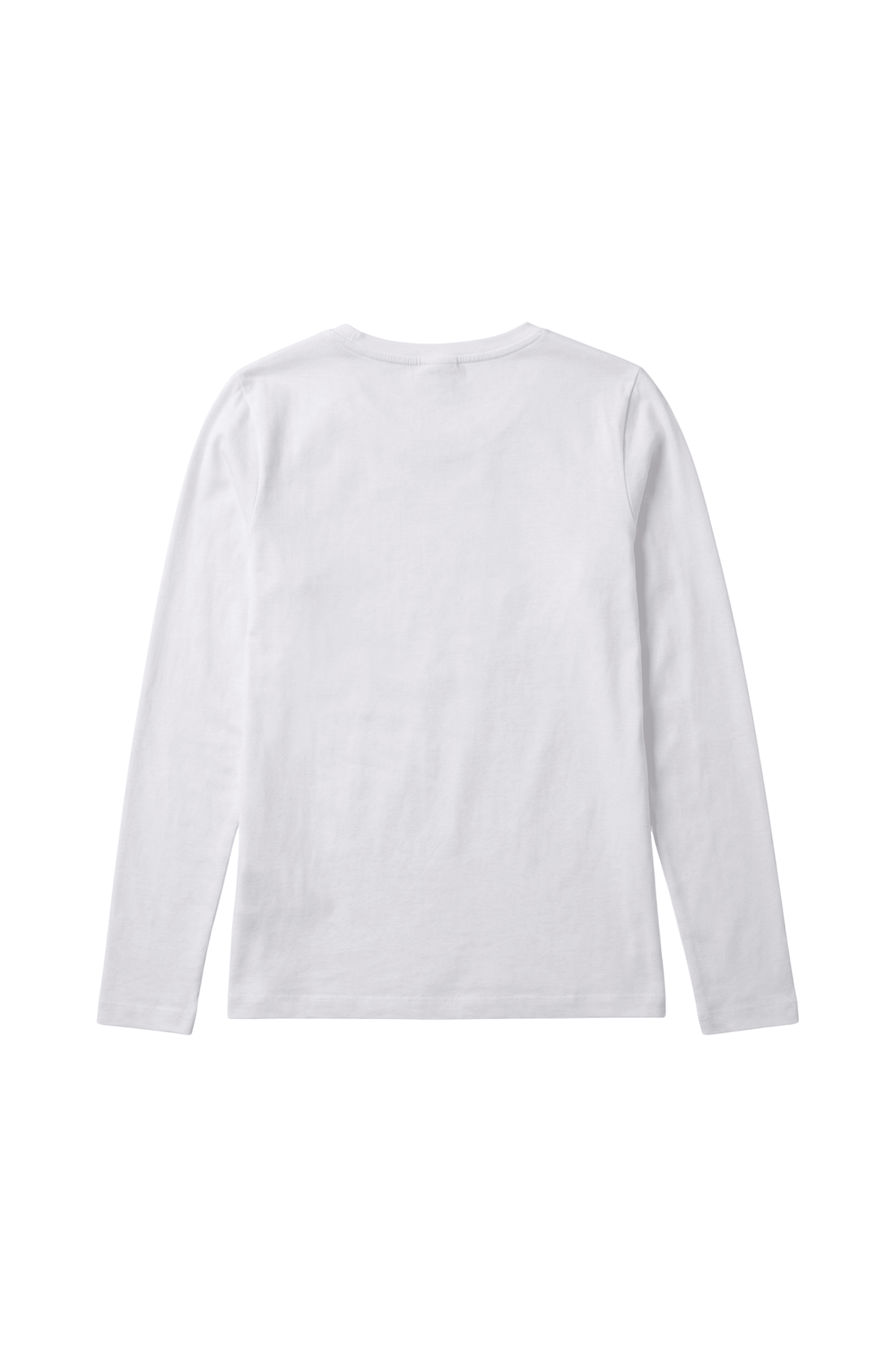 Camiseta blanca basica con escote pico y manga larga Lolitas&L - lolitasyl.com