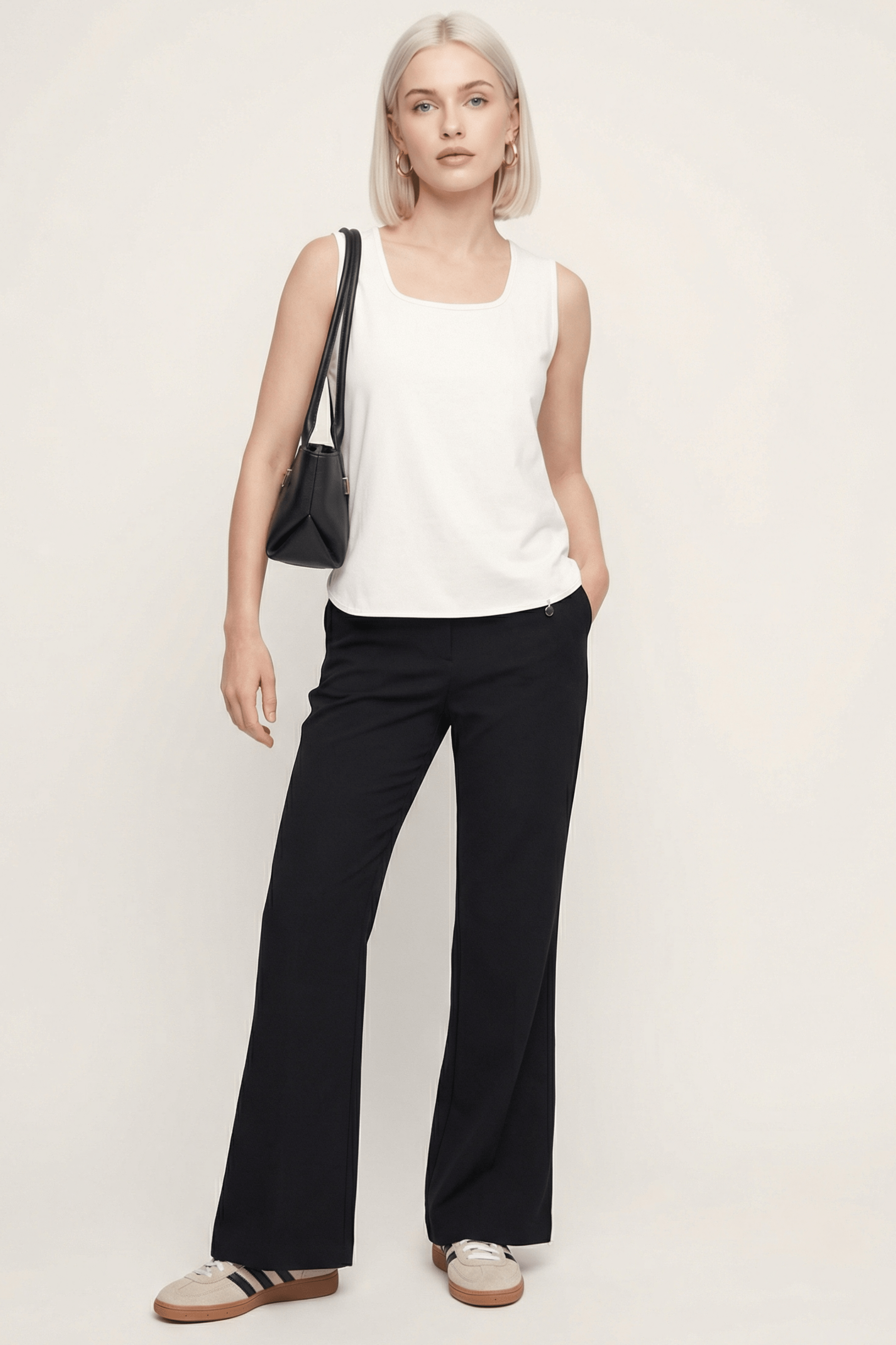 Camiseta blanca basica tirantes con escote cuadrado Lolitas&L - lolitasyl.com