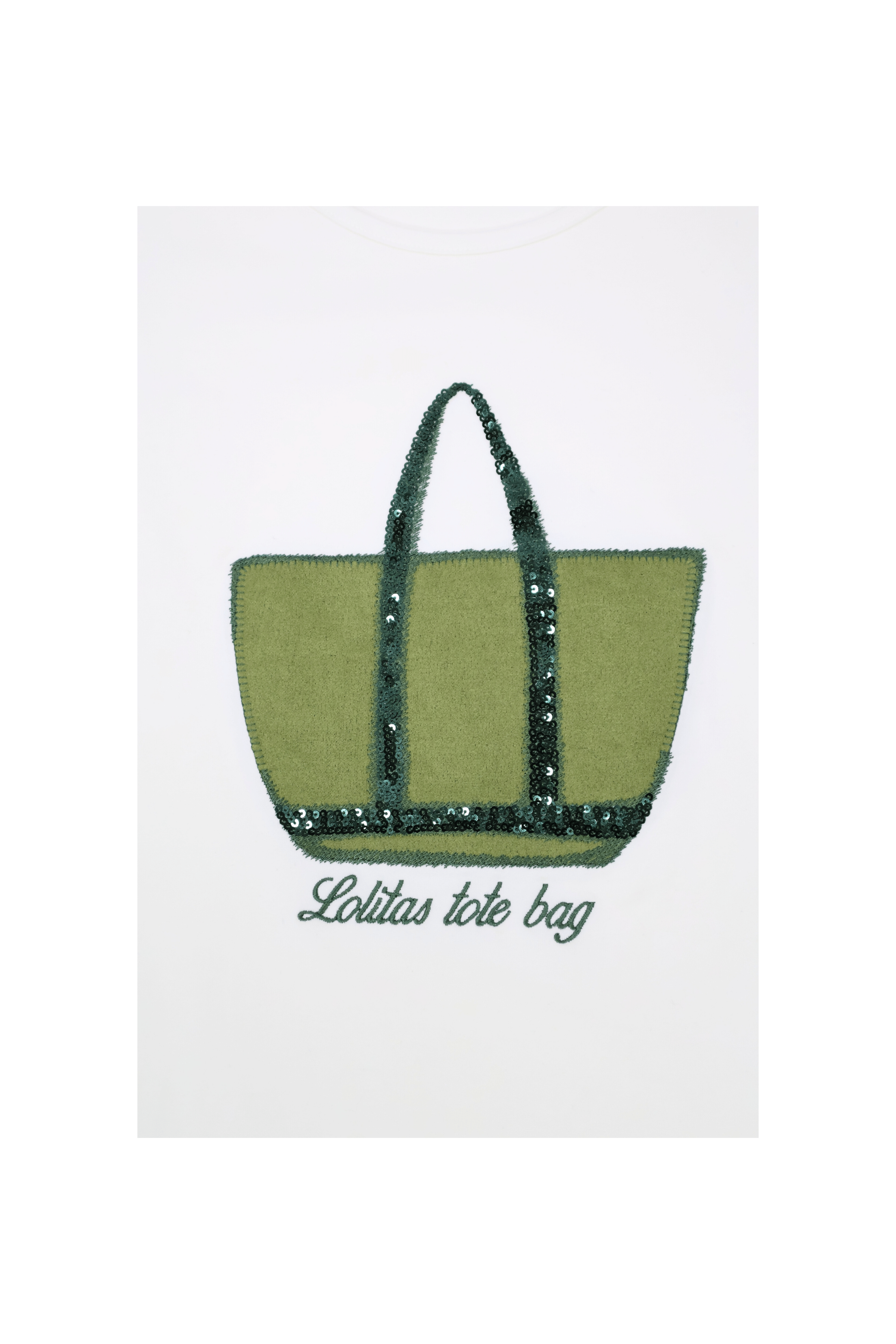 Camiseta blanca bordado bolsito verde manga larga Lolitas&L - lolitasyl.com