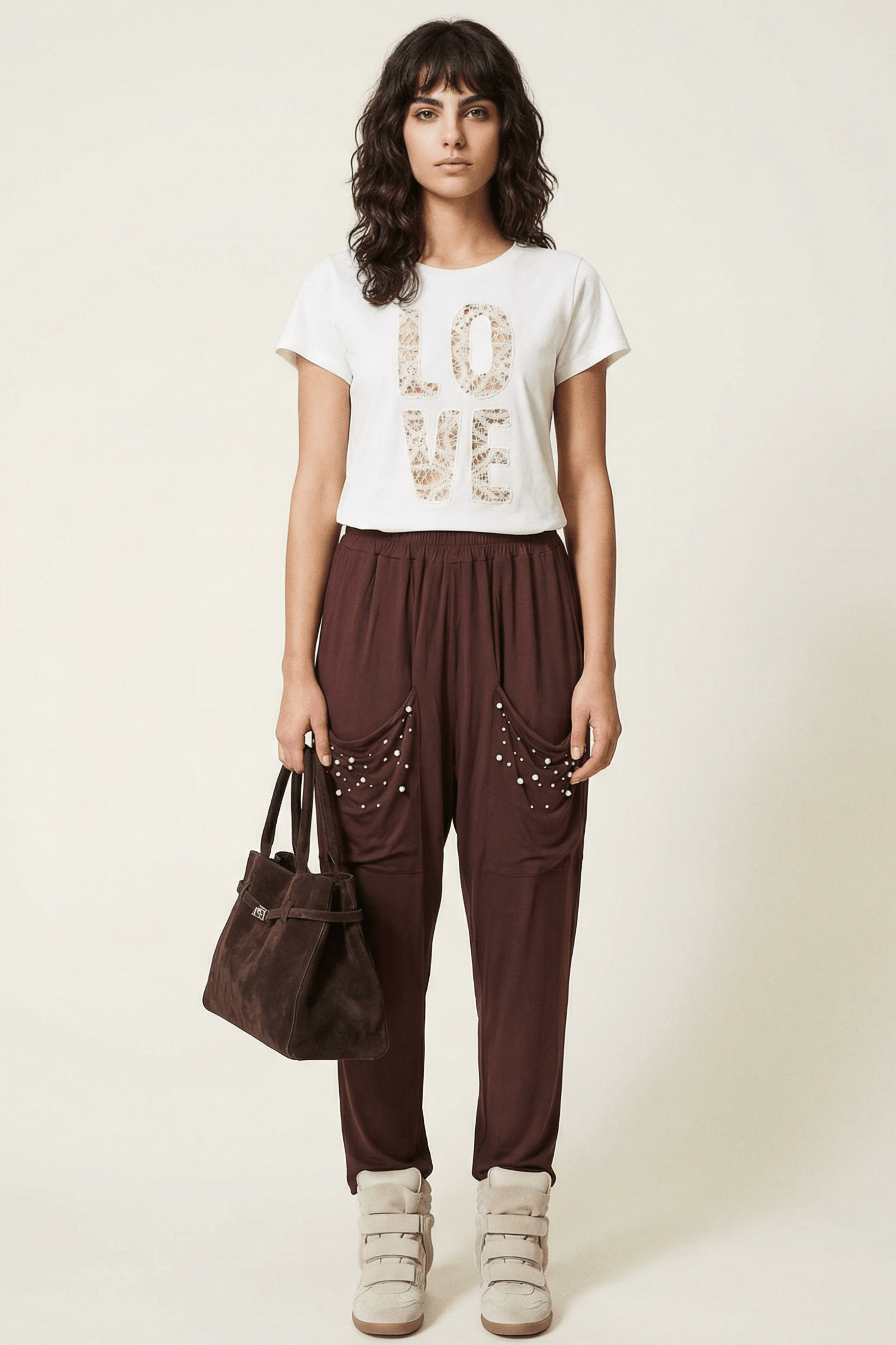 Camiseta blanca bordado LOVE grogre Lolitas&L - lolitasyl.com