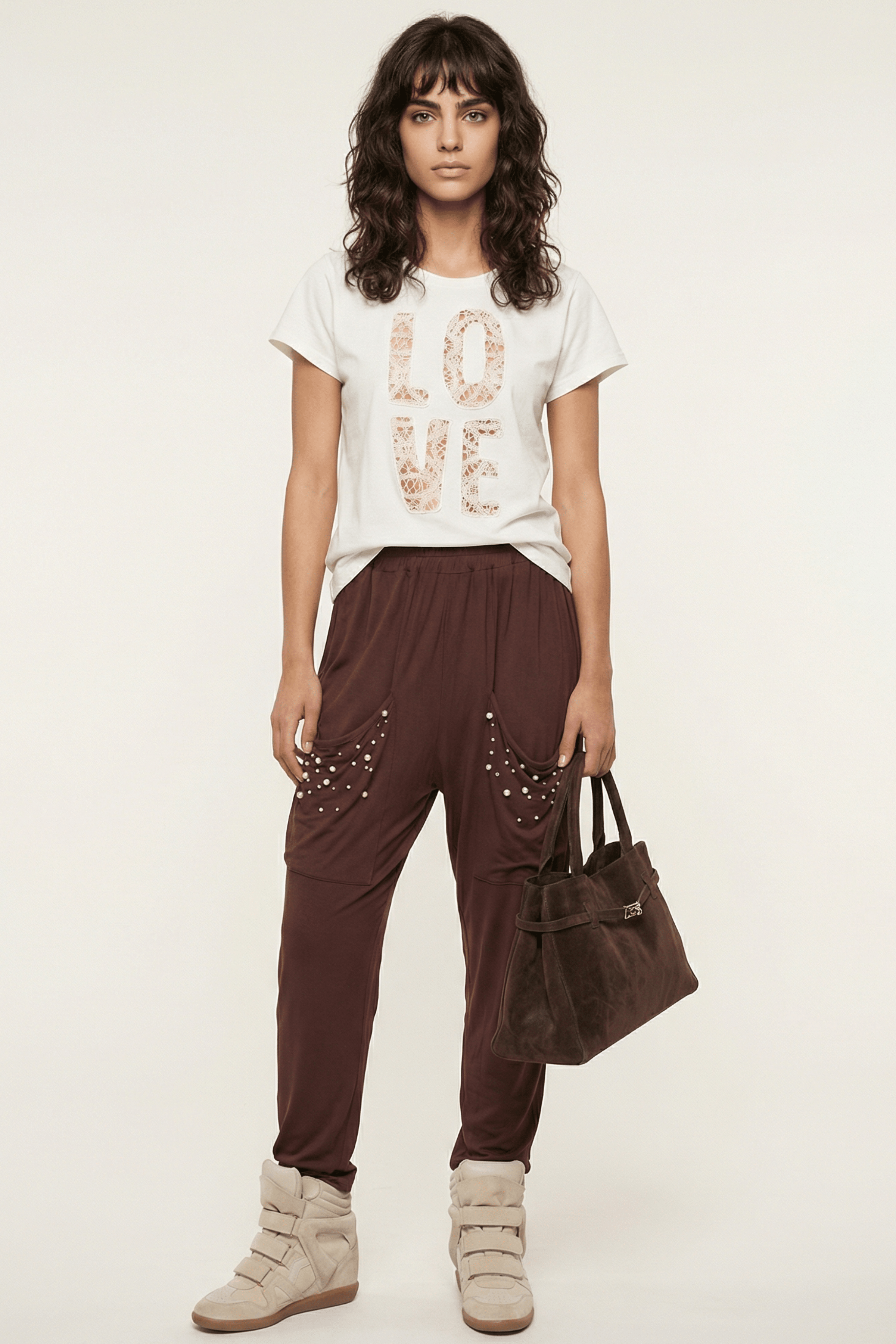 Camiseta blanca bordado LOVE grogre Lolitas&L - lolitasyl.com