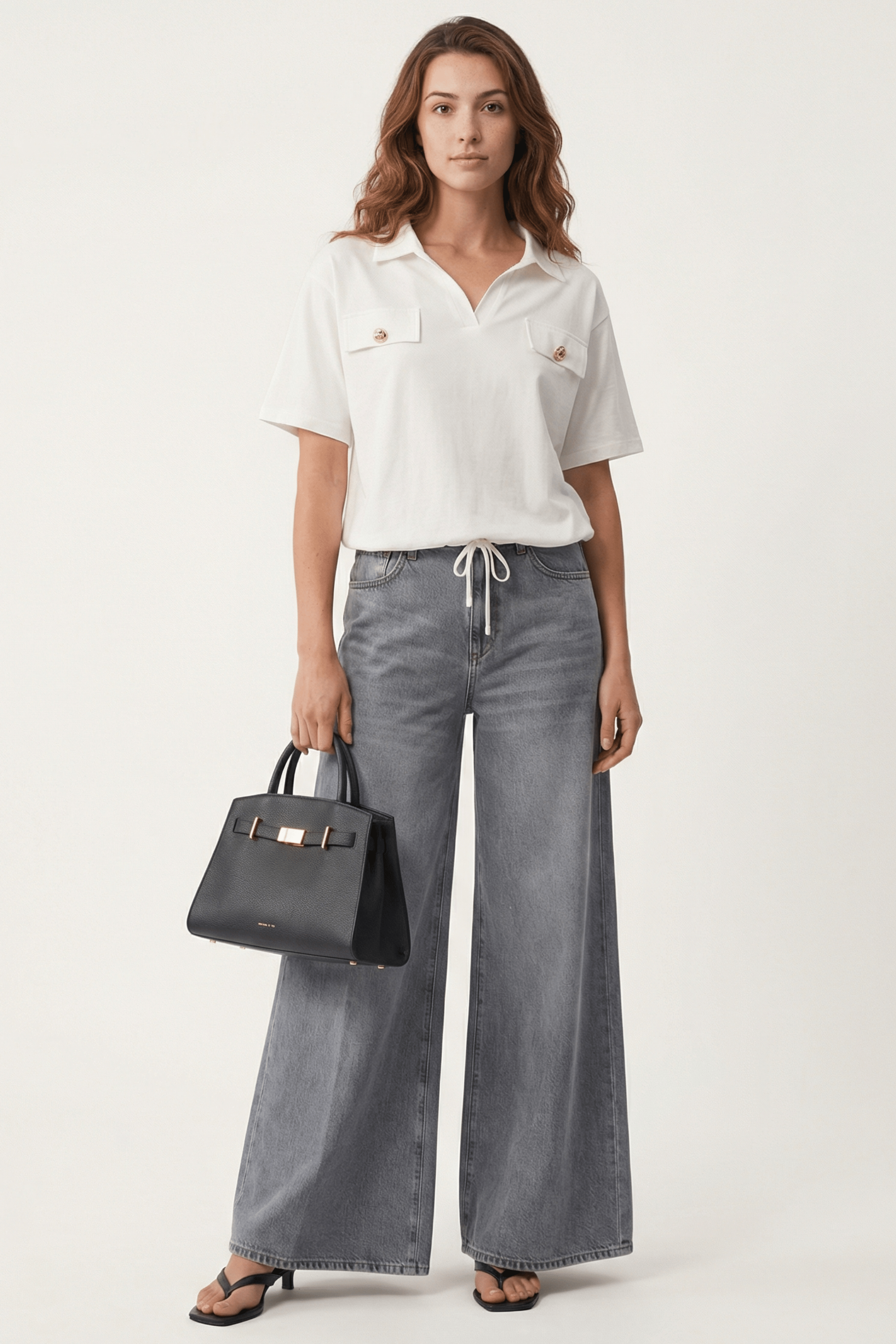 Camiseta blanca camisera con tapetas y botones dorados Lolitas&L - lolitasyl.com