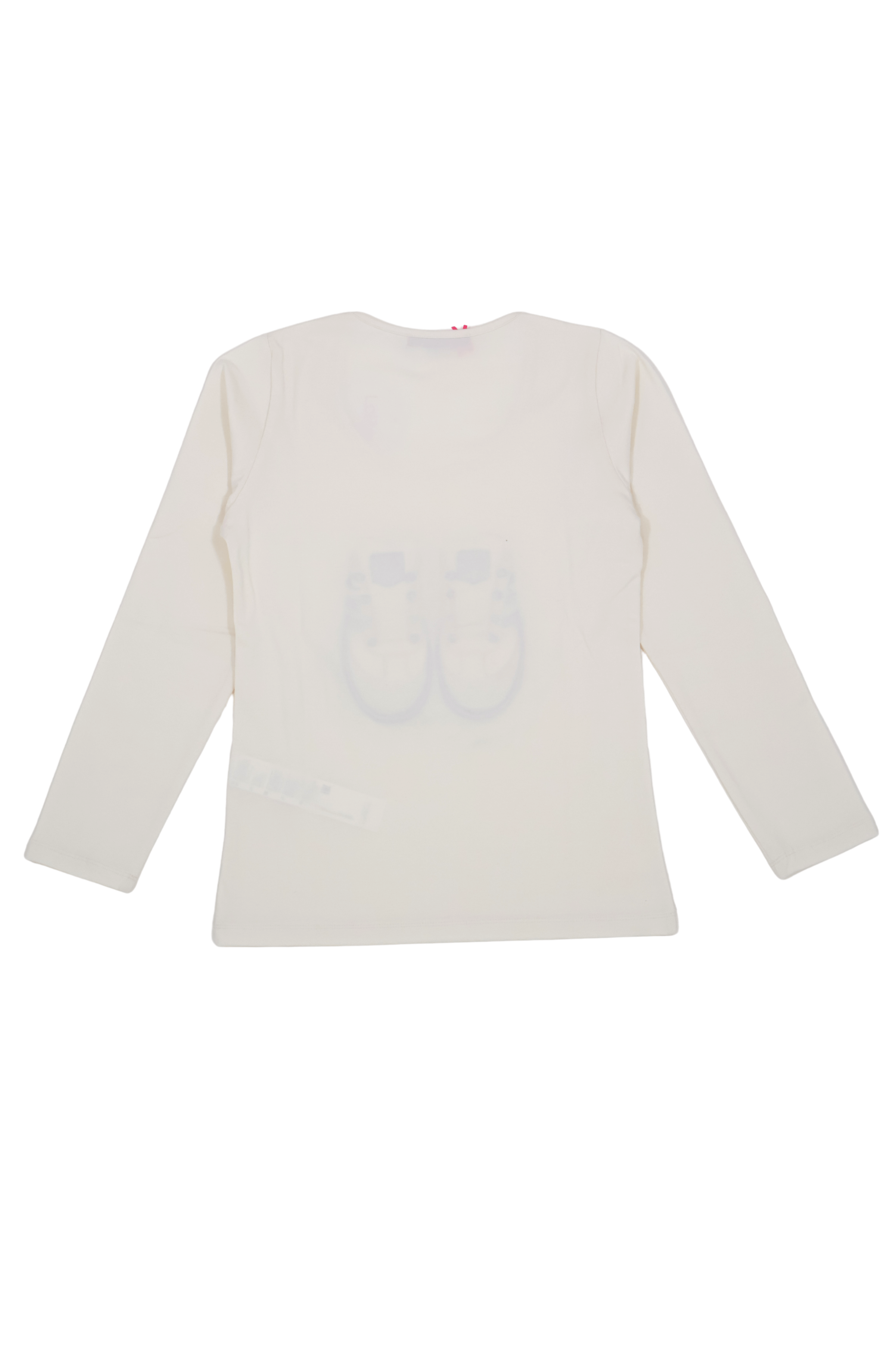 Camiseta blanca con bordado sneakers manga larga Lolitas&L - lolitasyl.com