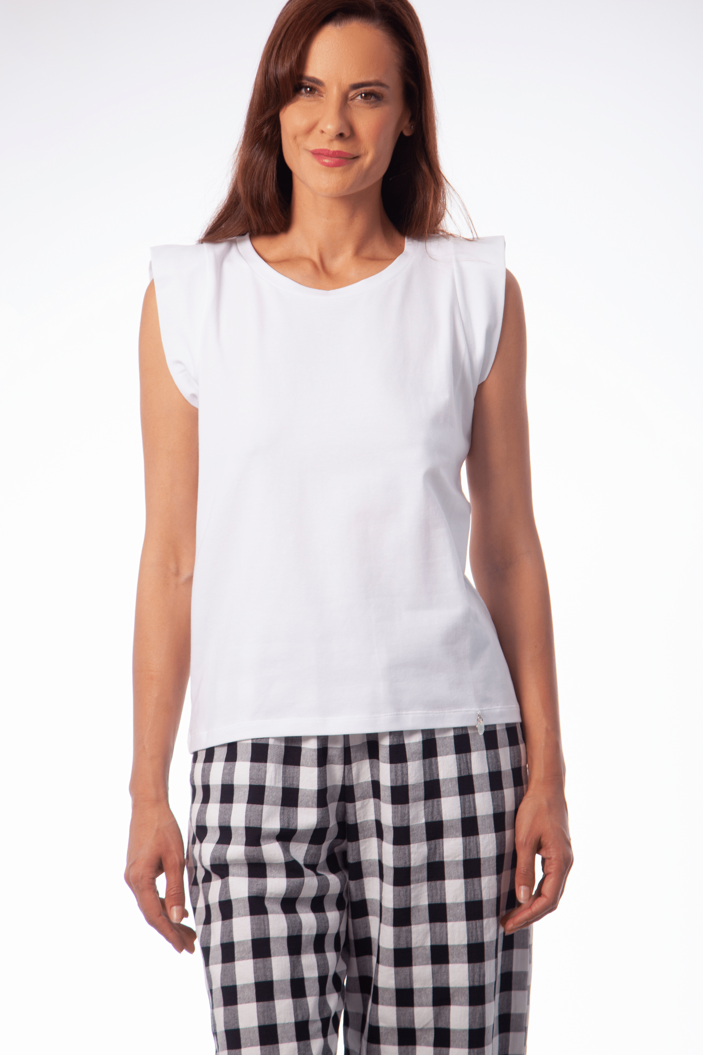 Camiseta blanca con hombrera mini manga Lolitas&L - lolitasyl.com