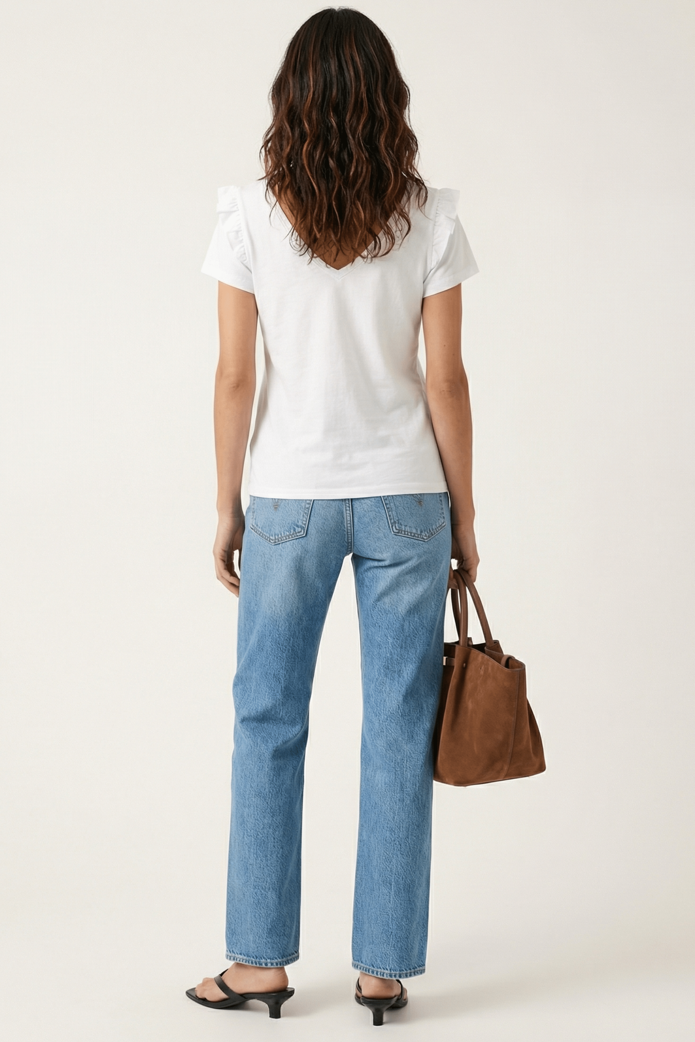 Camiseta blanca con volante en hombros Lolitas&L - lolitasyl.com