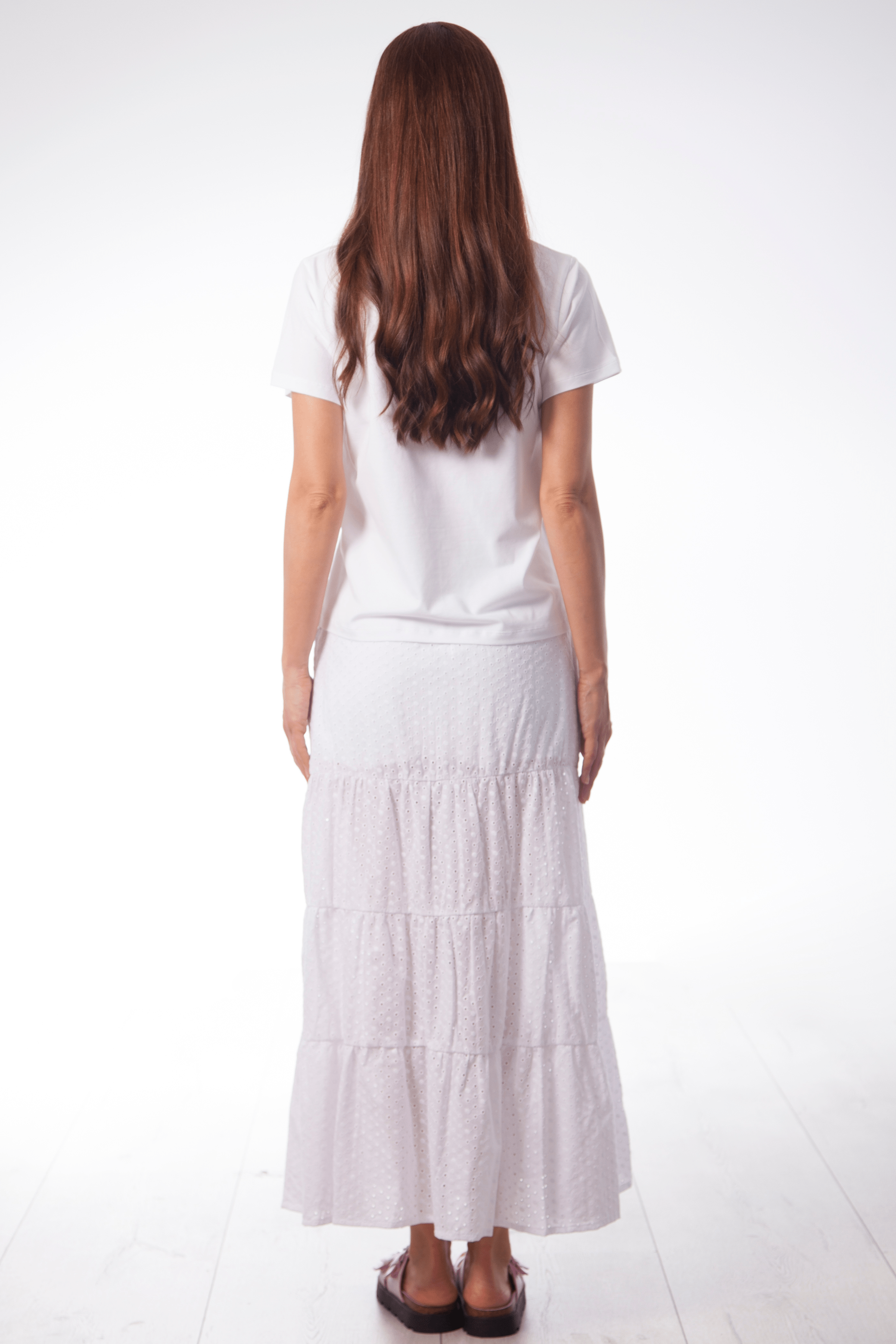 Camiseta blanca detalle plisado manga corta Lolitas&L - lolitasyl.com