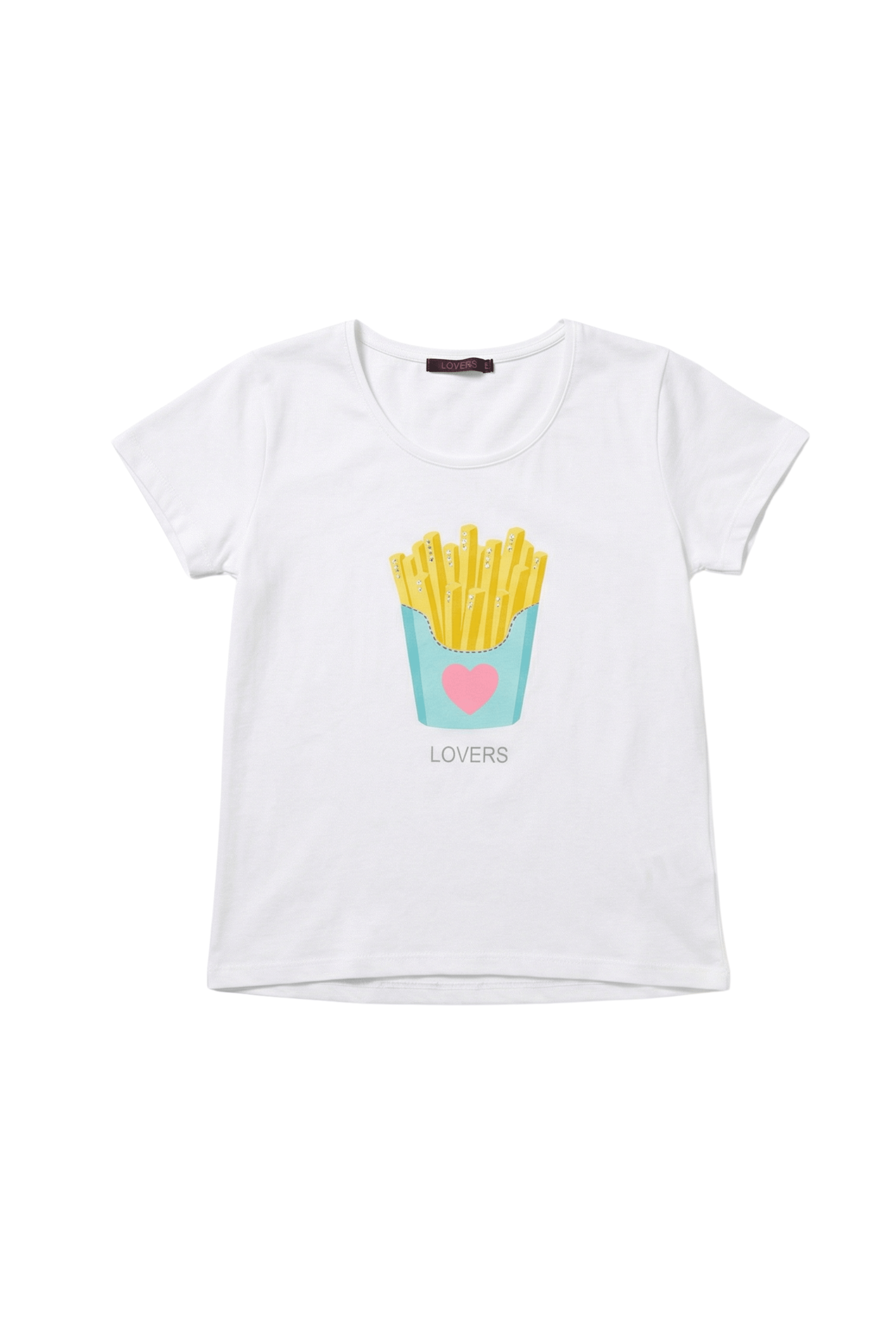Camiseta blanca estampado chips LolitasyL - lolitasyl.com