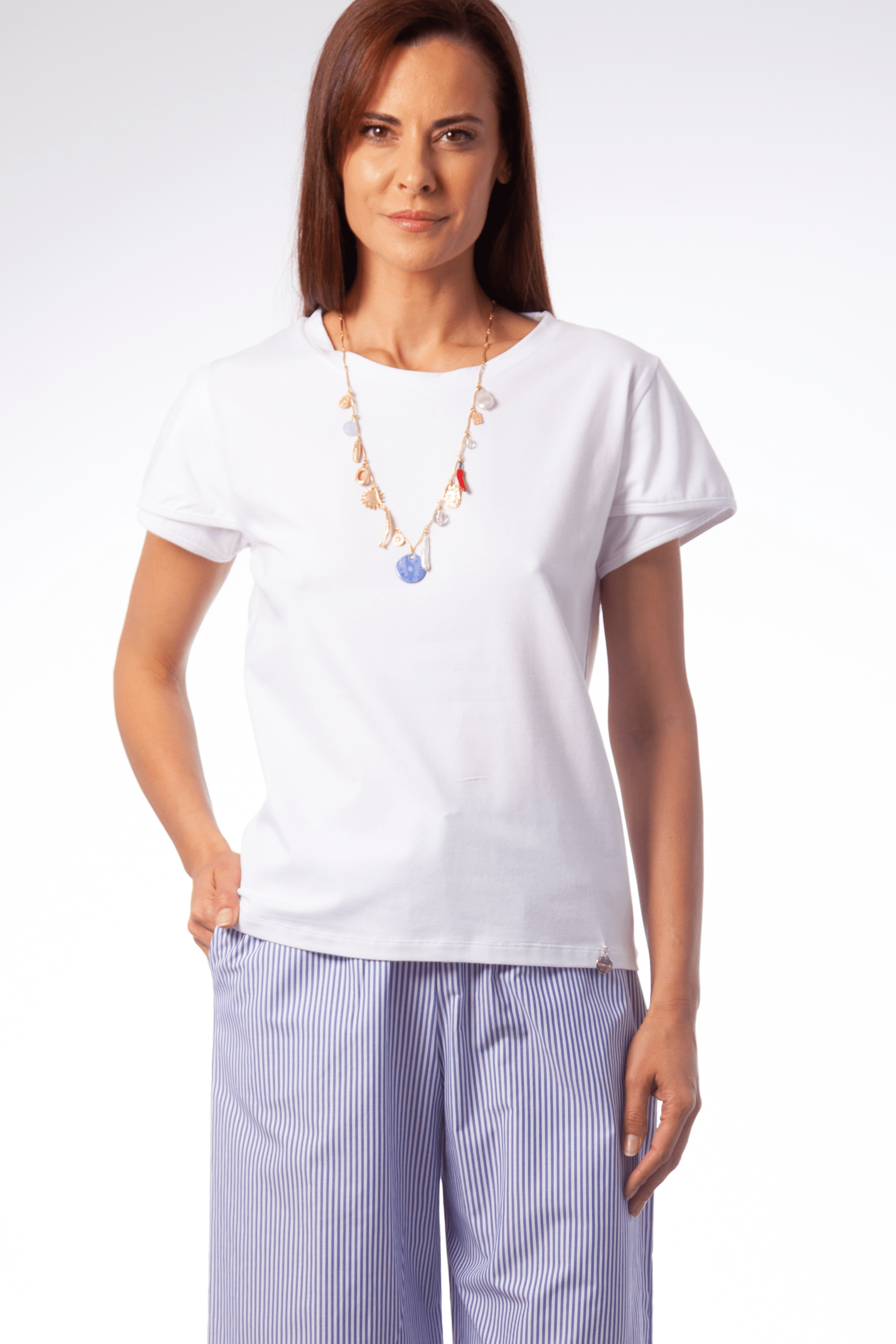 Camiseta blanca manga corta cruzada Lolitas&L - lolitasyl.com