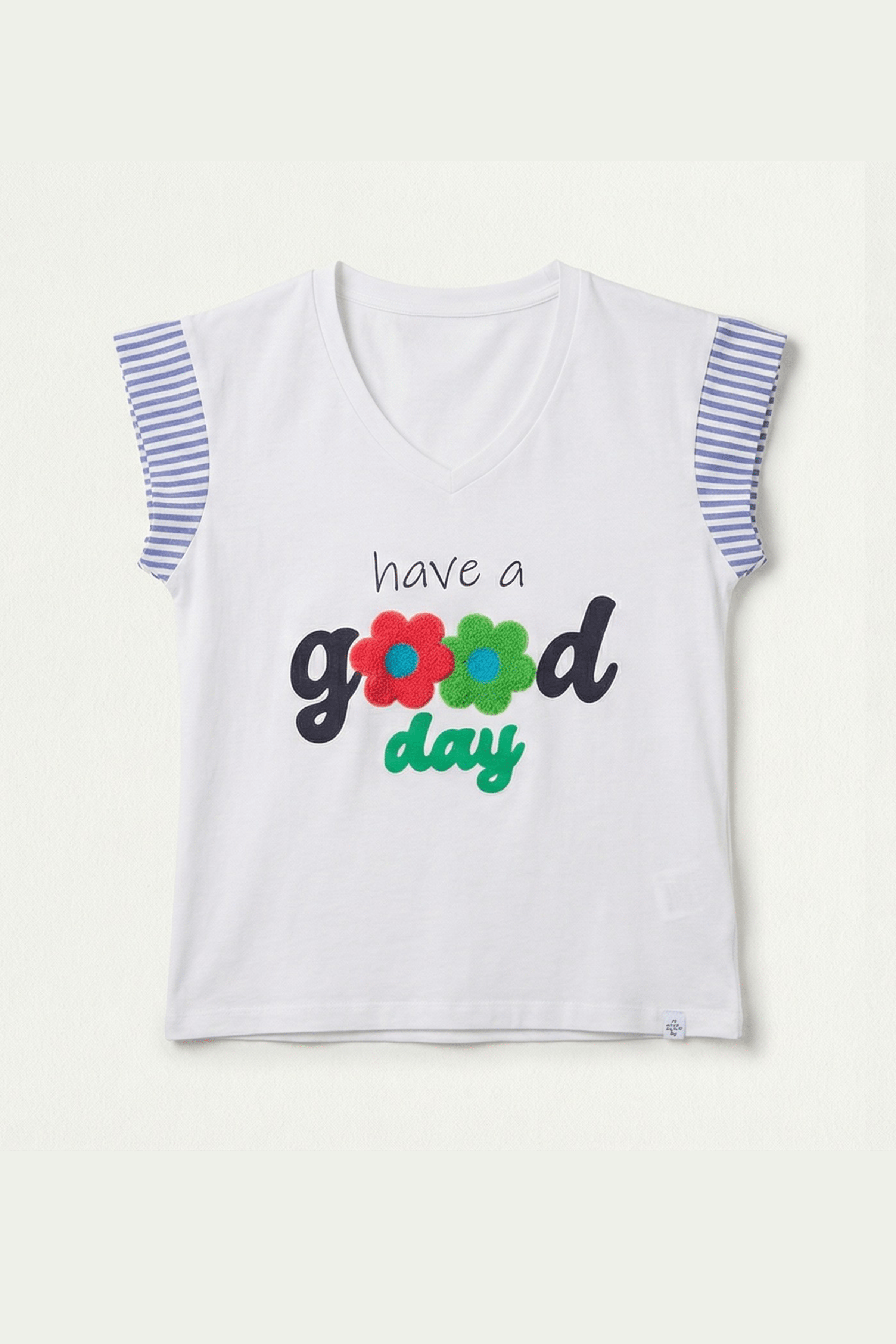 Camiseta blanca motivo Good Day bordado Lolitas&L - lolitasyl.com
