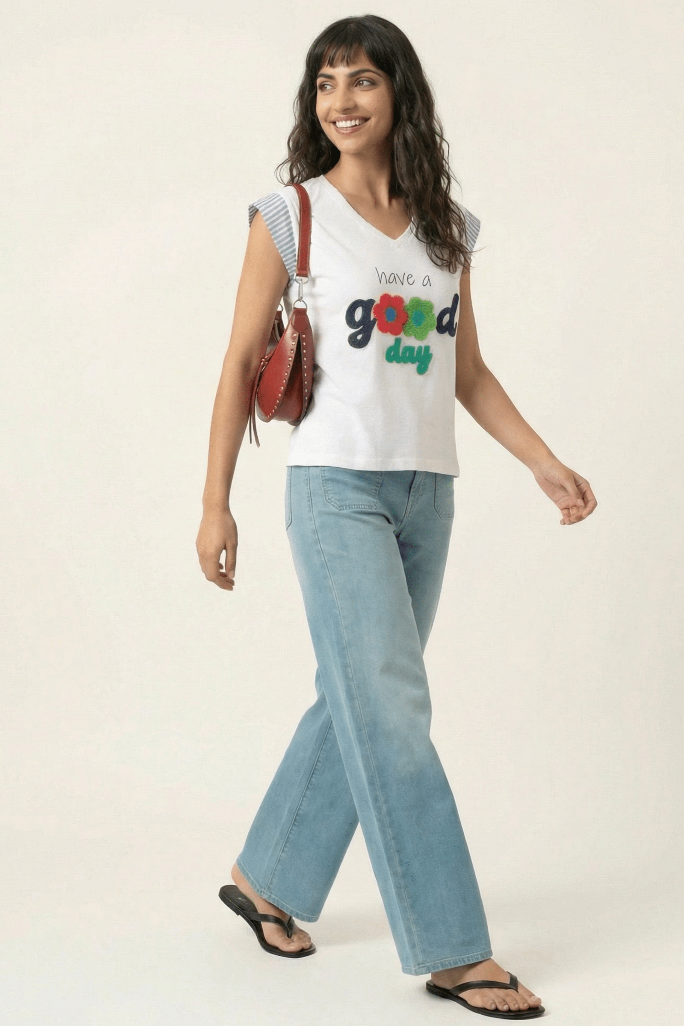 Camiseta blanca motivo Good Day bordado Lolitas&L - lolitasyl.com