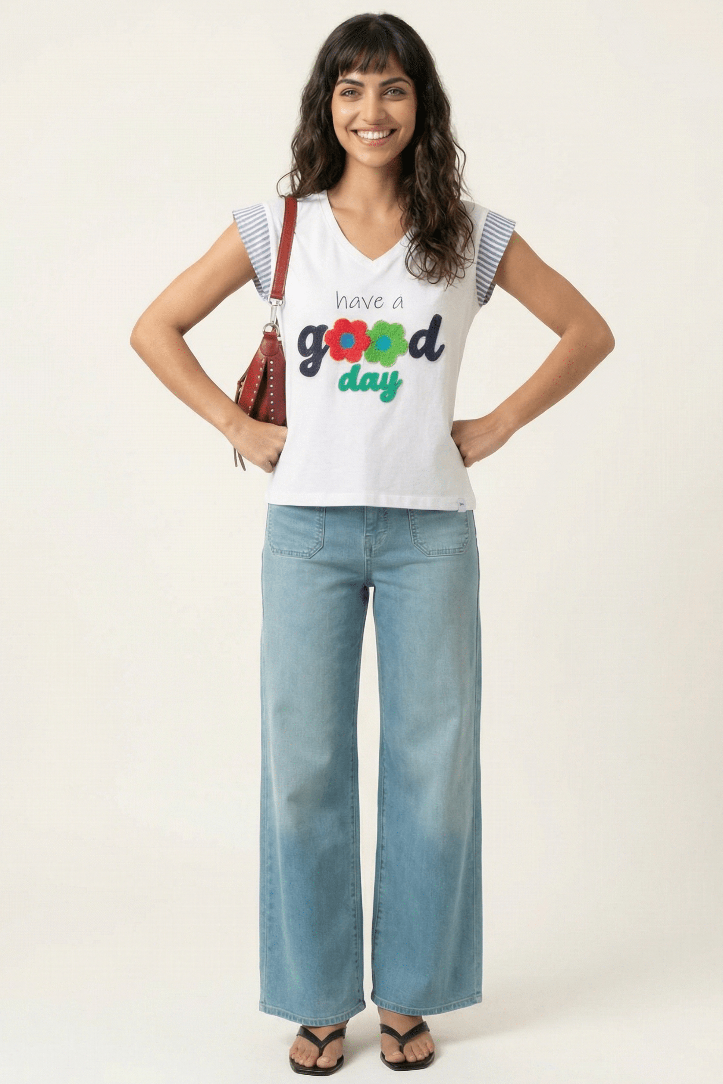 Camiseta blanca motivo Good Day bordado Lolitas&L - lolitasyl.com