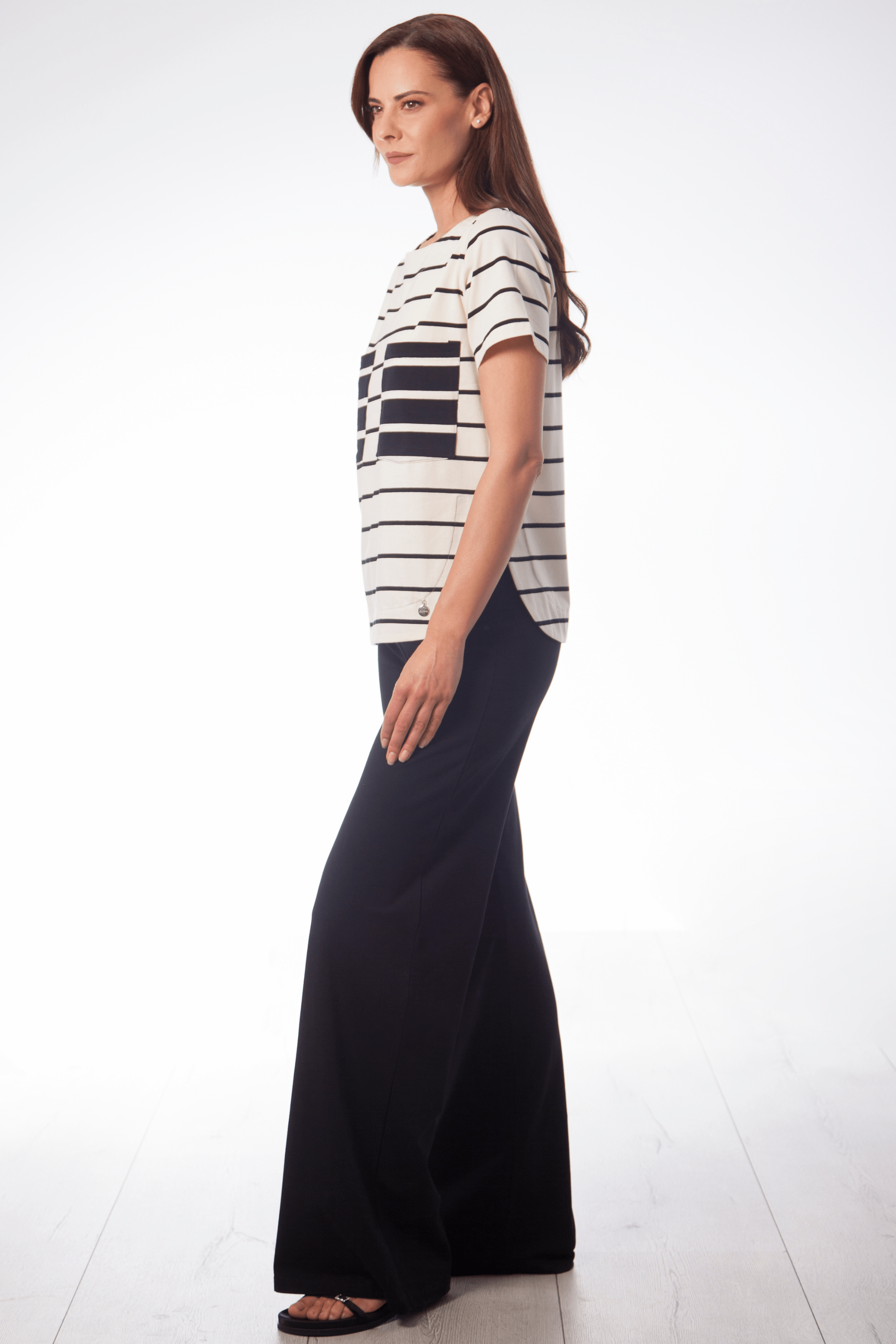 Camiseta blanca rayas con bolsillos en el pecho Lolitas&L - lolitasyl.com