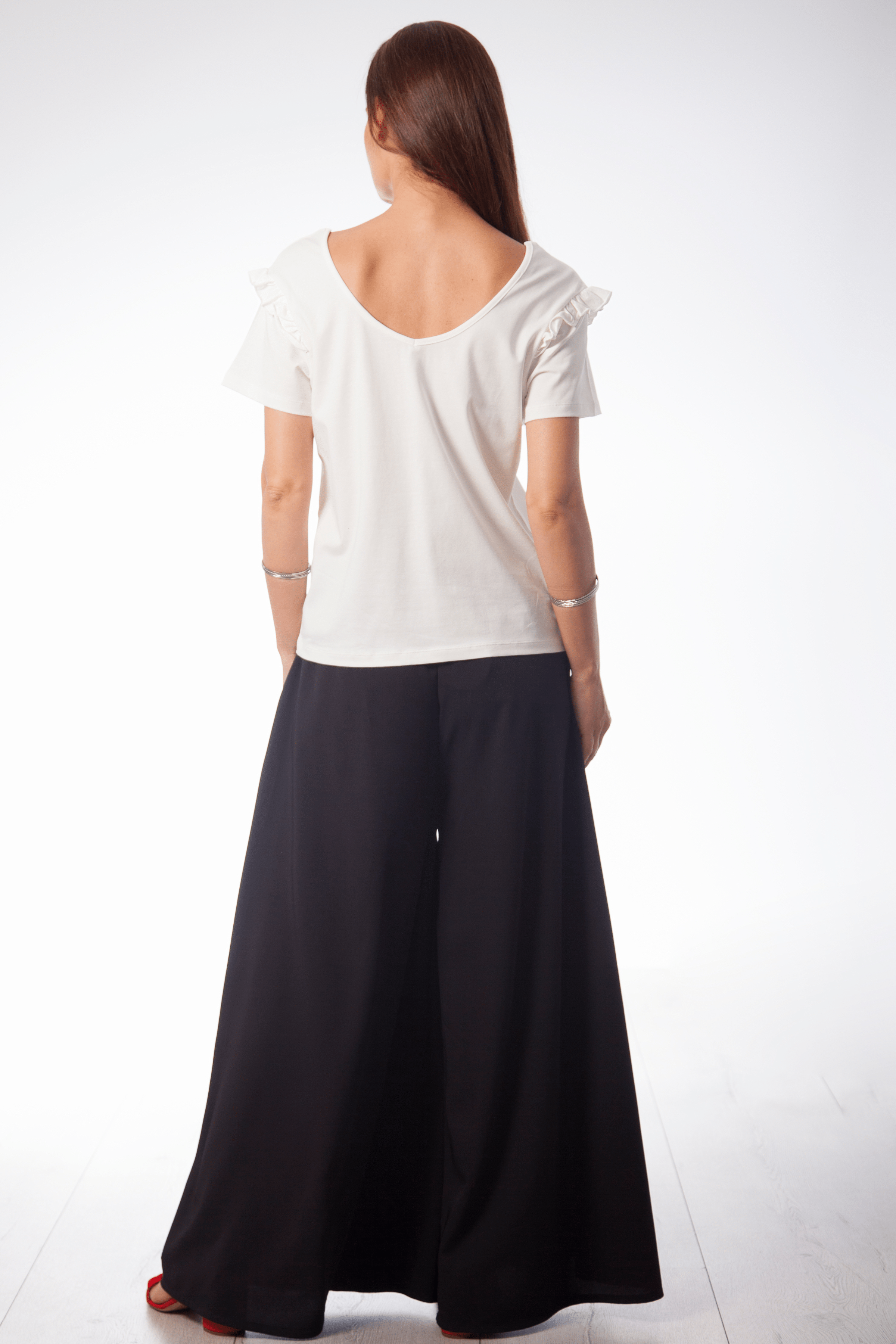 Camiseta blanca silueta estampada con pestaña lolitas&L - lolitasyl.com