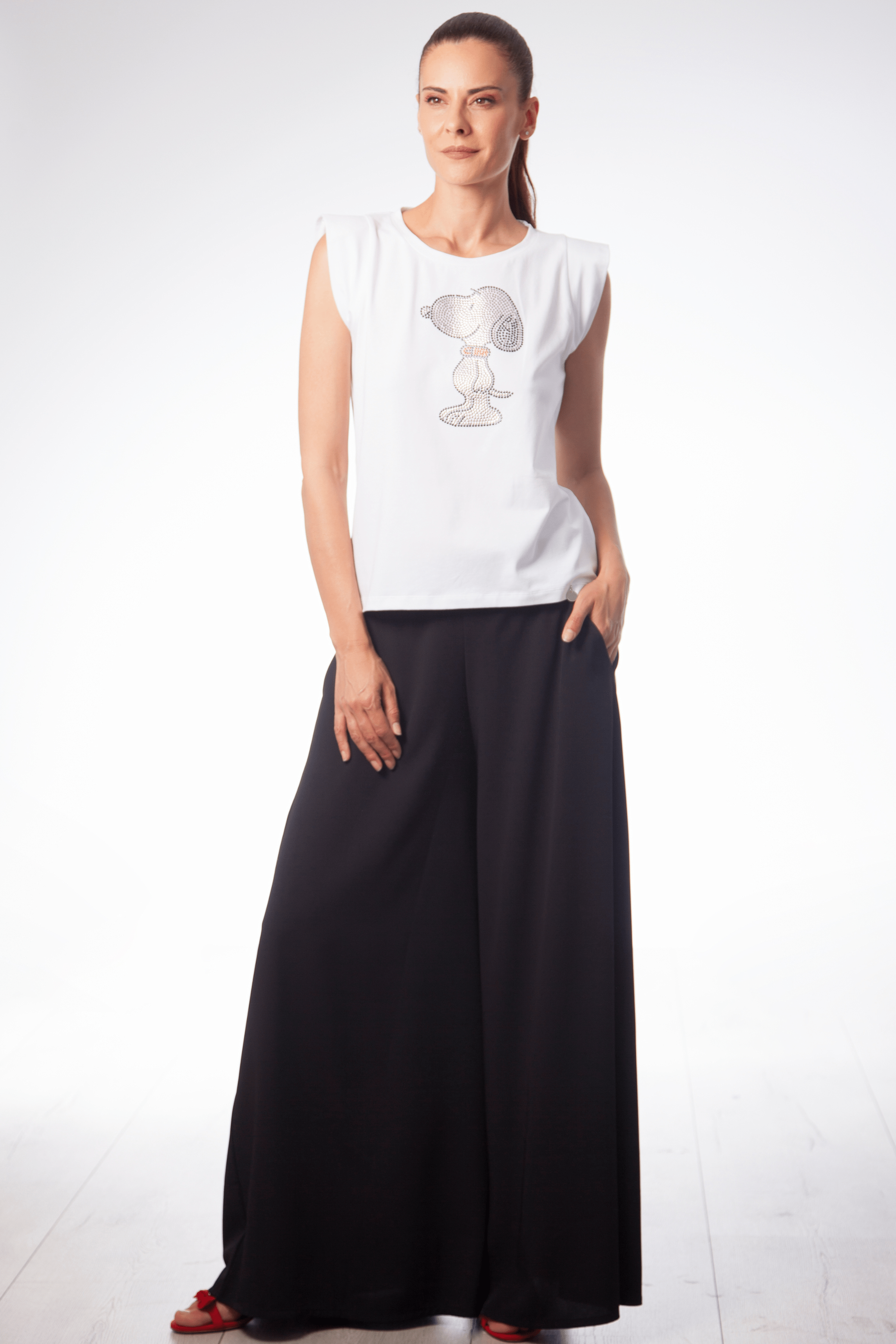 Camiseta blanca Snoopy de strass Lolitas&L - lolitasyl.com