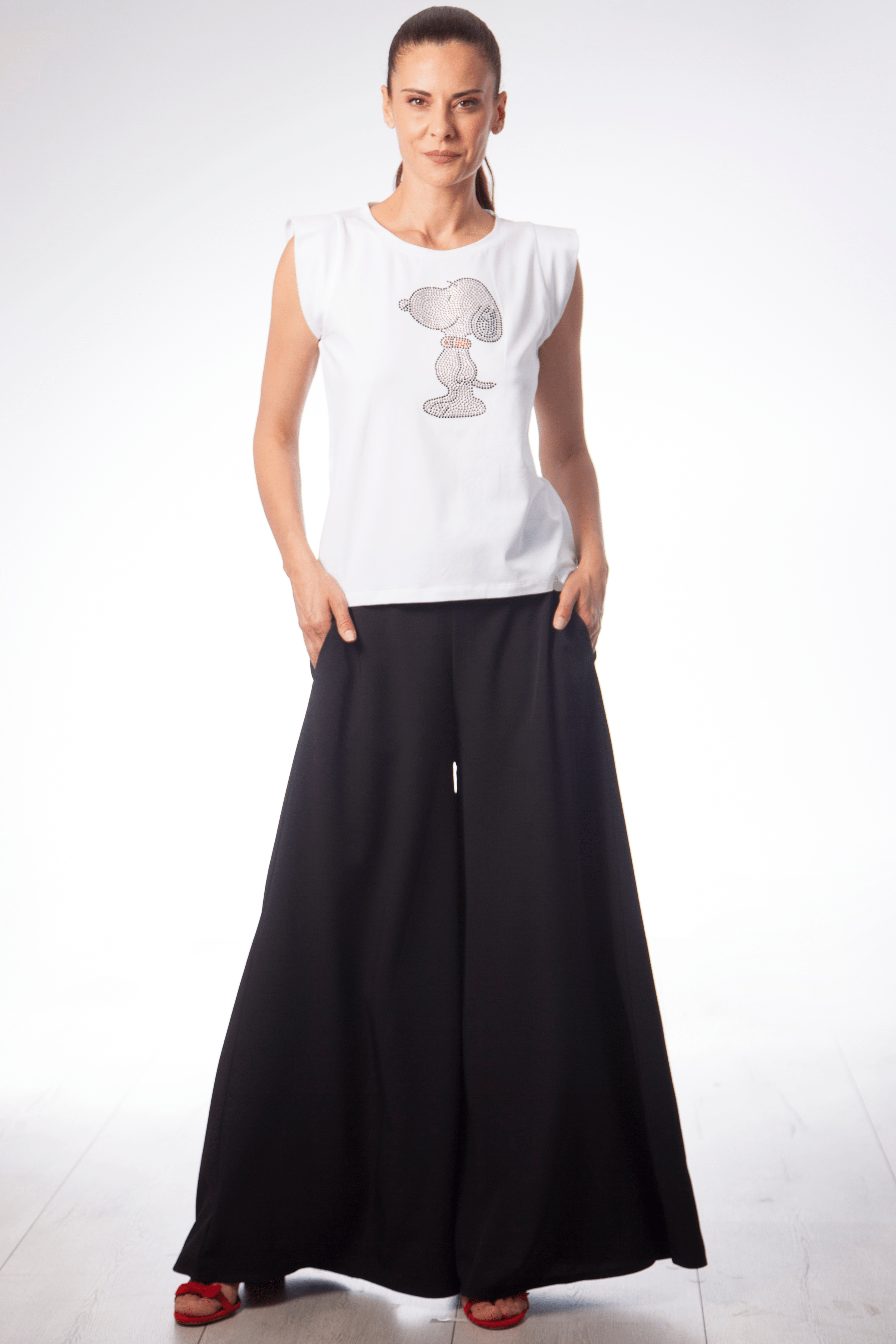 Camiseta blanca Snoopy de strass Lolitas&L - lolitasyl.com