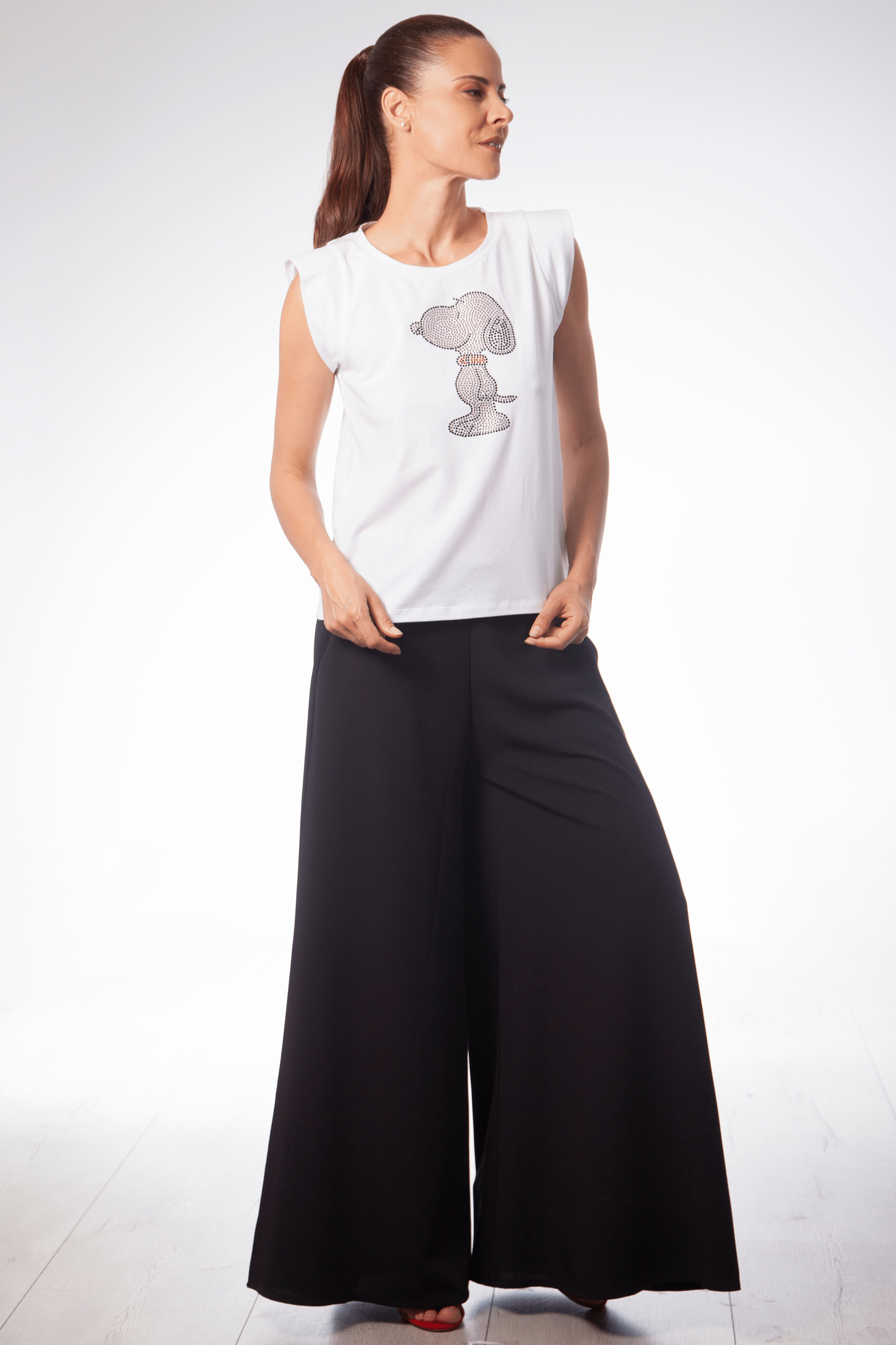 Camiseta blanca Snoopy de strass Lolitas&L - lolitasyl.com