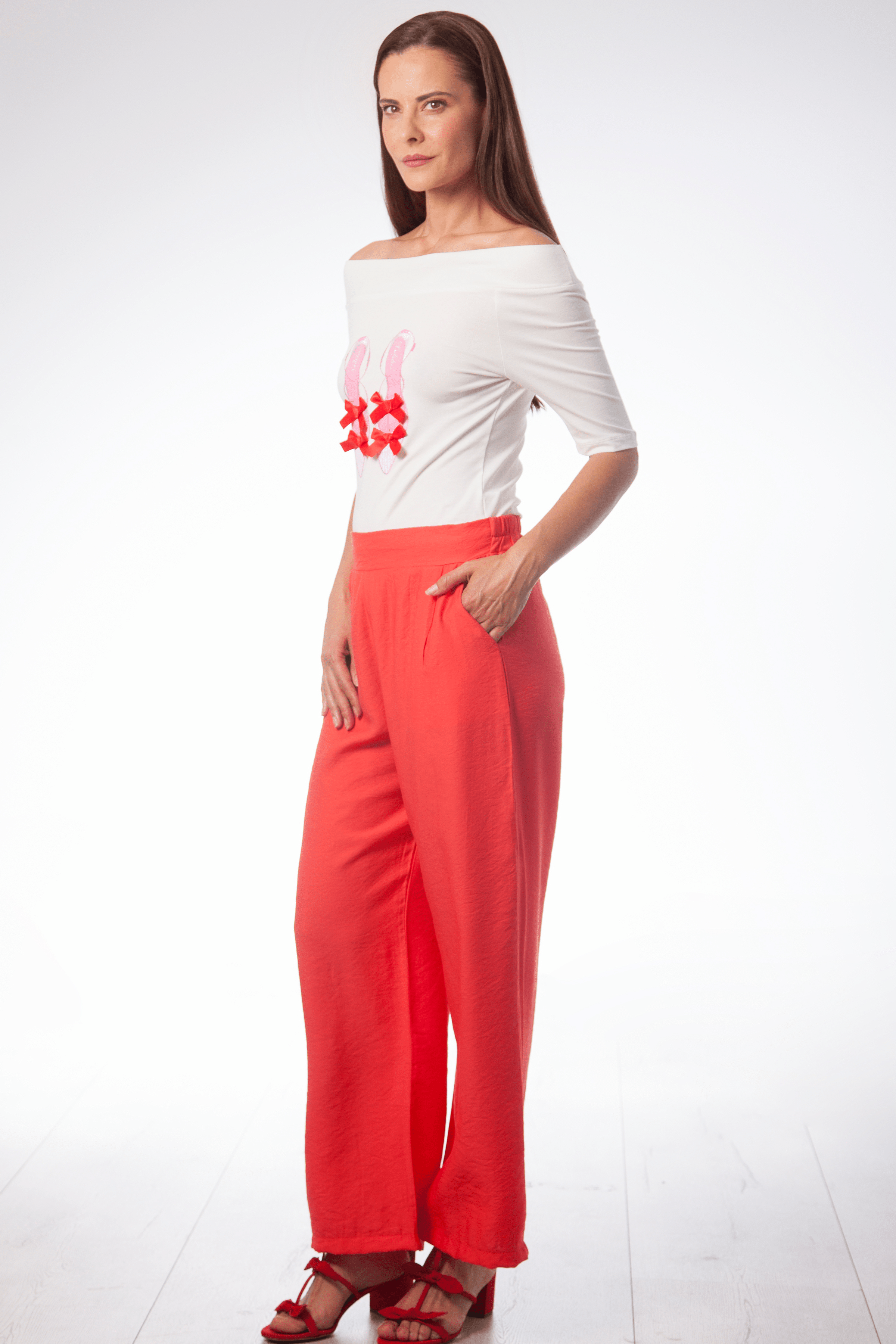 Camiseta blanca zapatilla bailarina ecote bardot Lolitas&L - lolitasyl.com