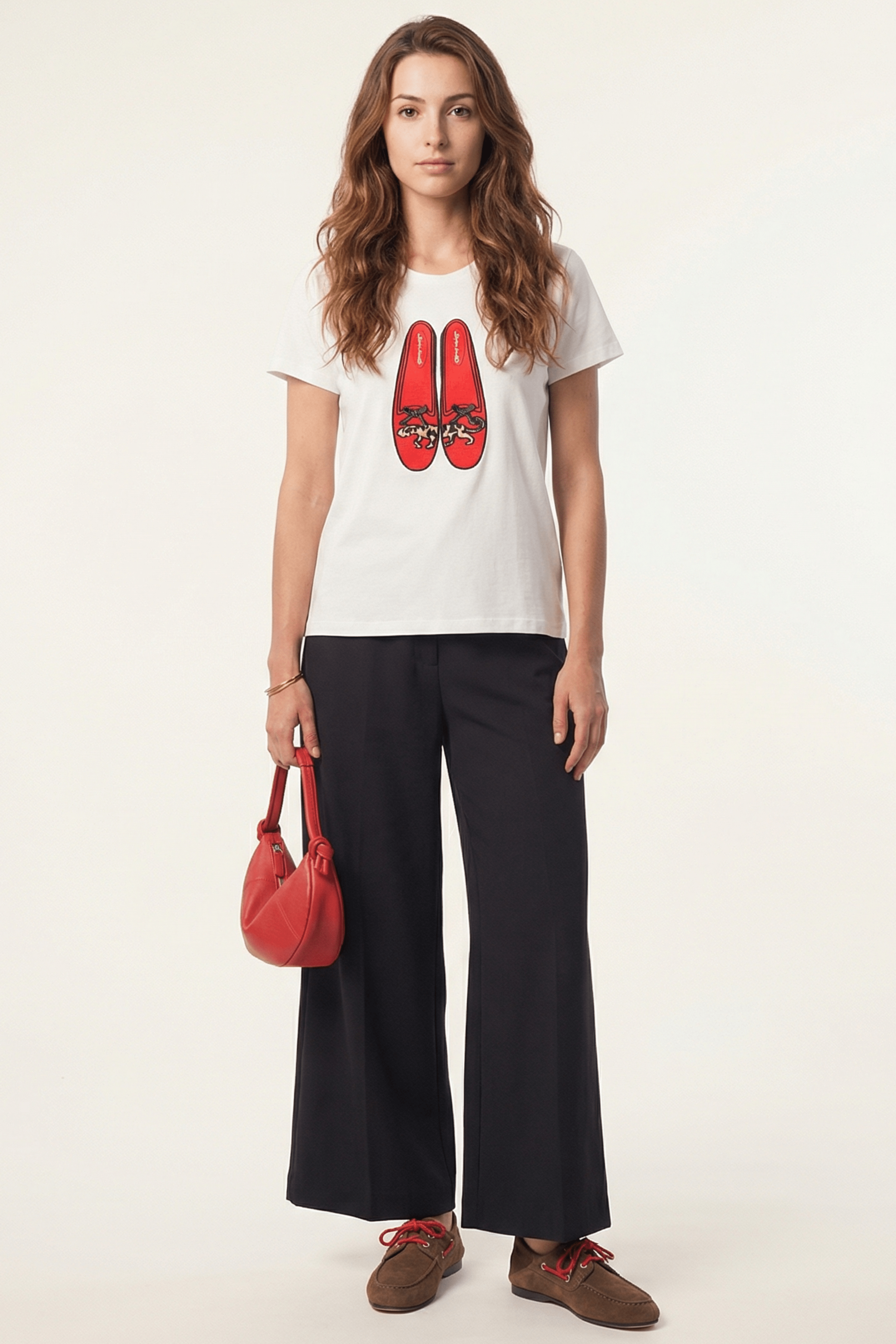 Camiseta blanca zapatillas rojas manga corta Lolitas&L - lolitasyl.com