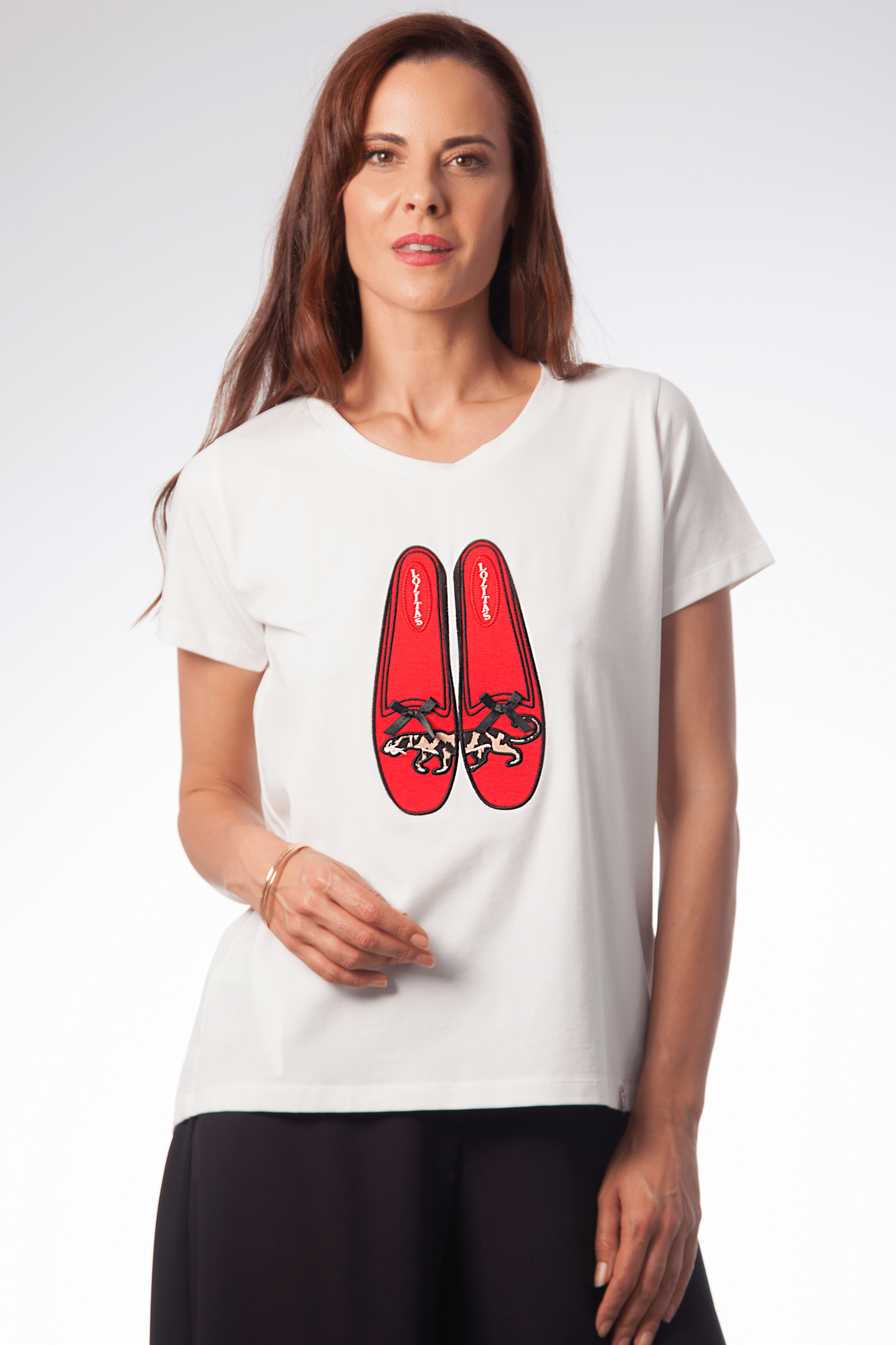 Camiseta blanca zapatillas rojas manga corta Lolitas&L - lolitasyl.com